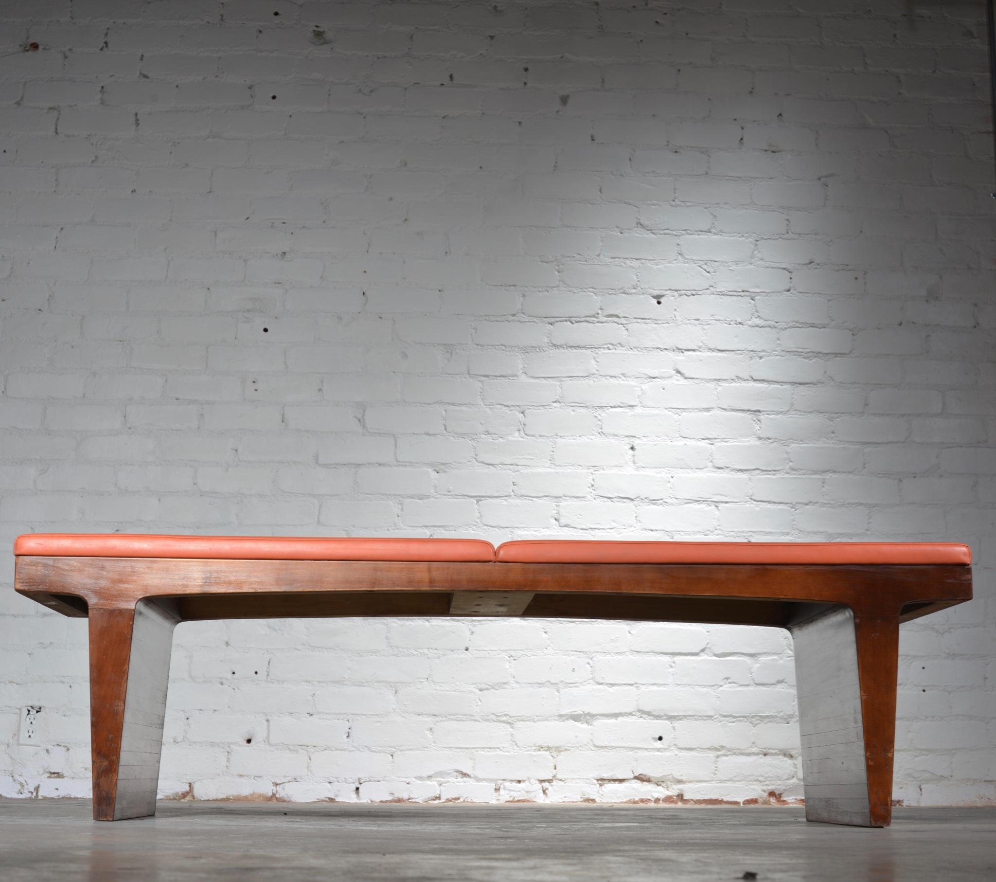 Mid-Century Modern Walnut Bench 1