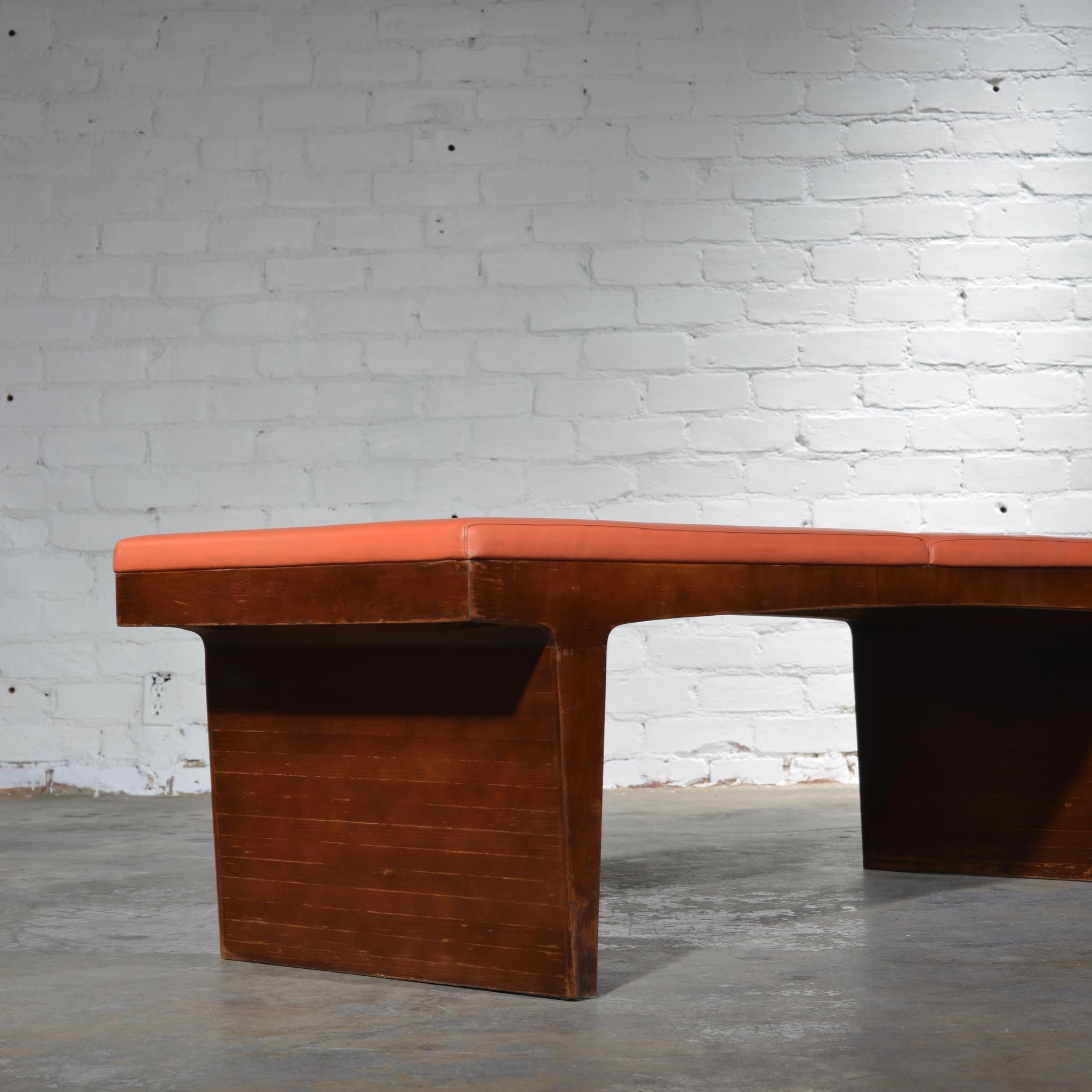 Mid-Century Modern Walnut Bench 2