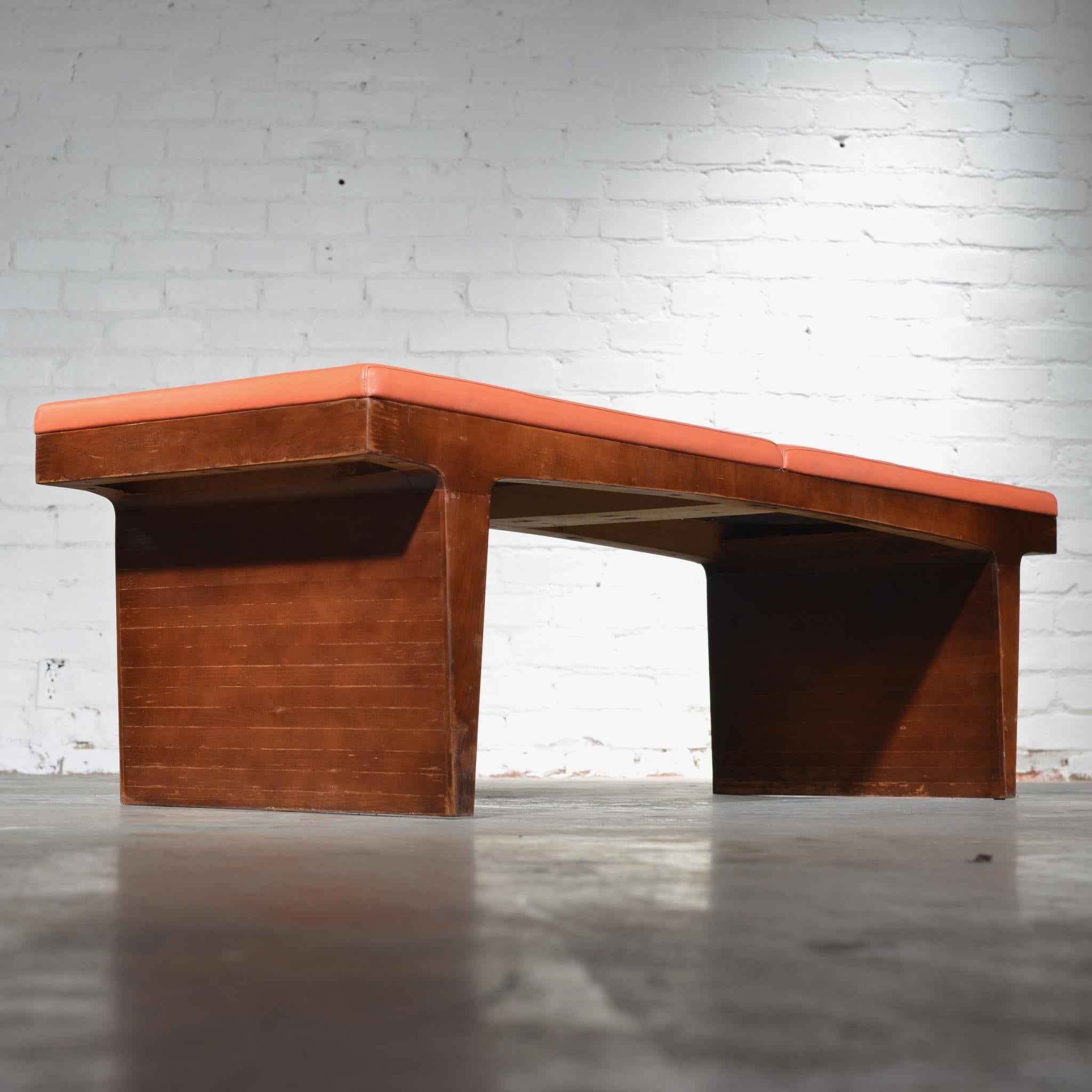 Mid-Century Modern Walnut Bench 3