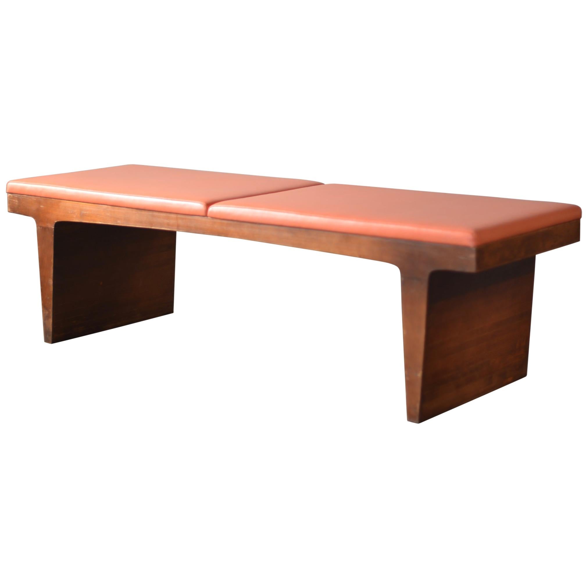 Mid-Century Modern Walnut Bench