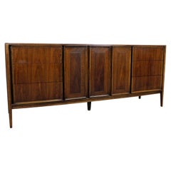 Mid-Century Modern Walnut Bi-Folding Door Credenza