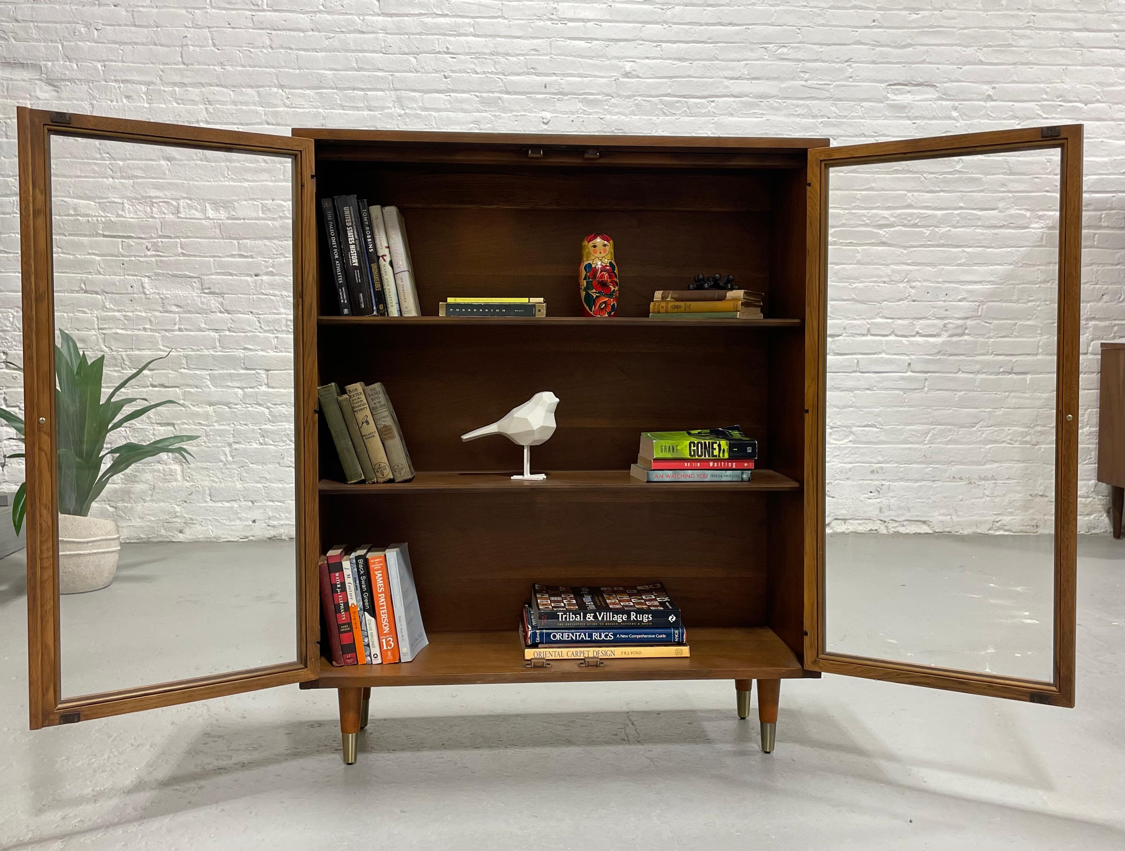 Mid-20th Century Mid Century Modern WALNUT BOOKCASE / China Cabinet, c. 1960’s