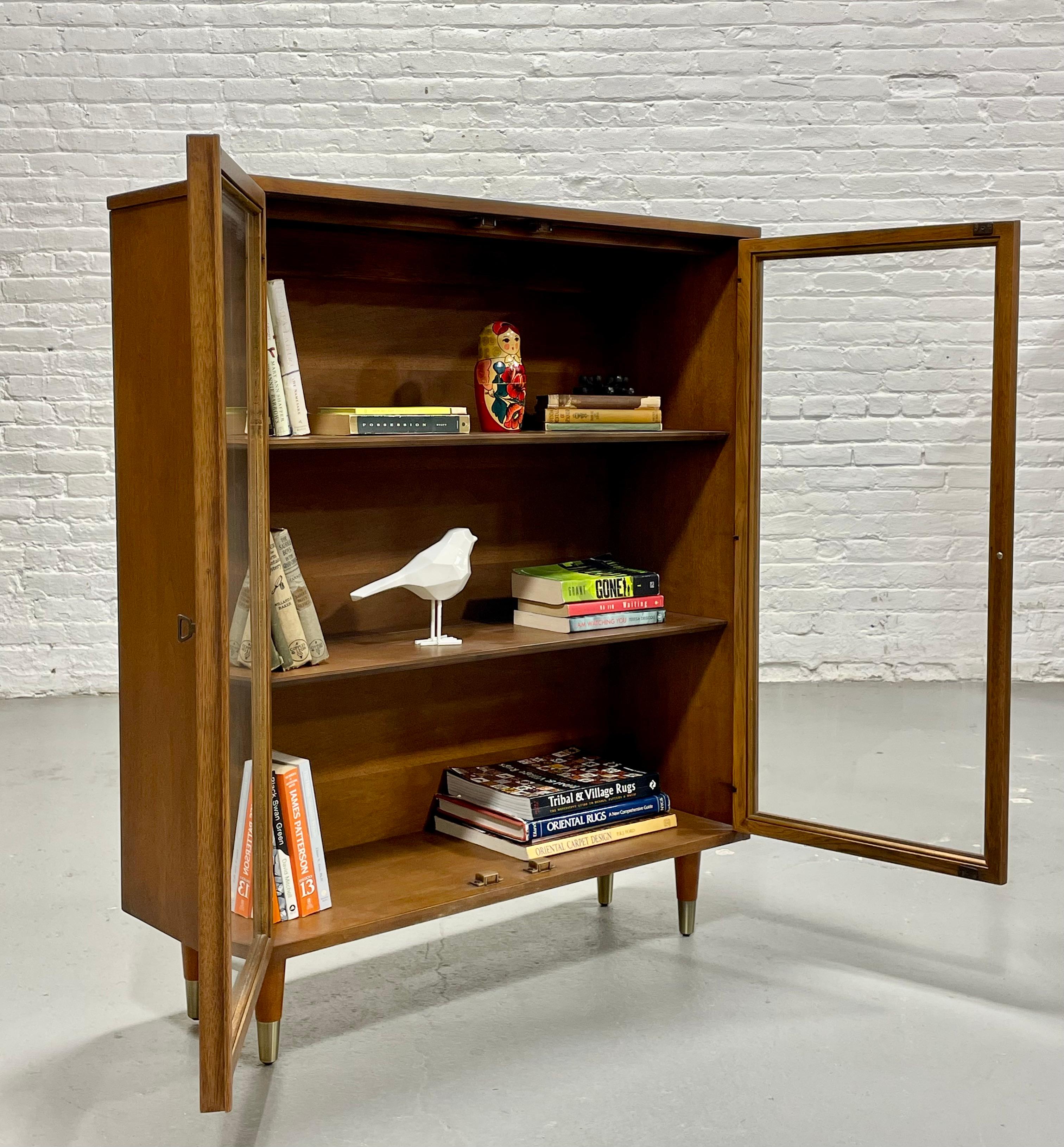 Mid Century Modern WALNUT BOOKCASE / China Cabinet, c. 1960’s 2