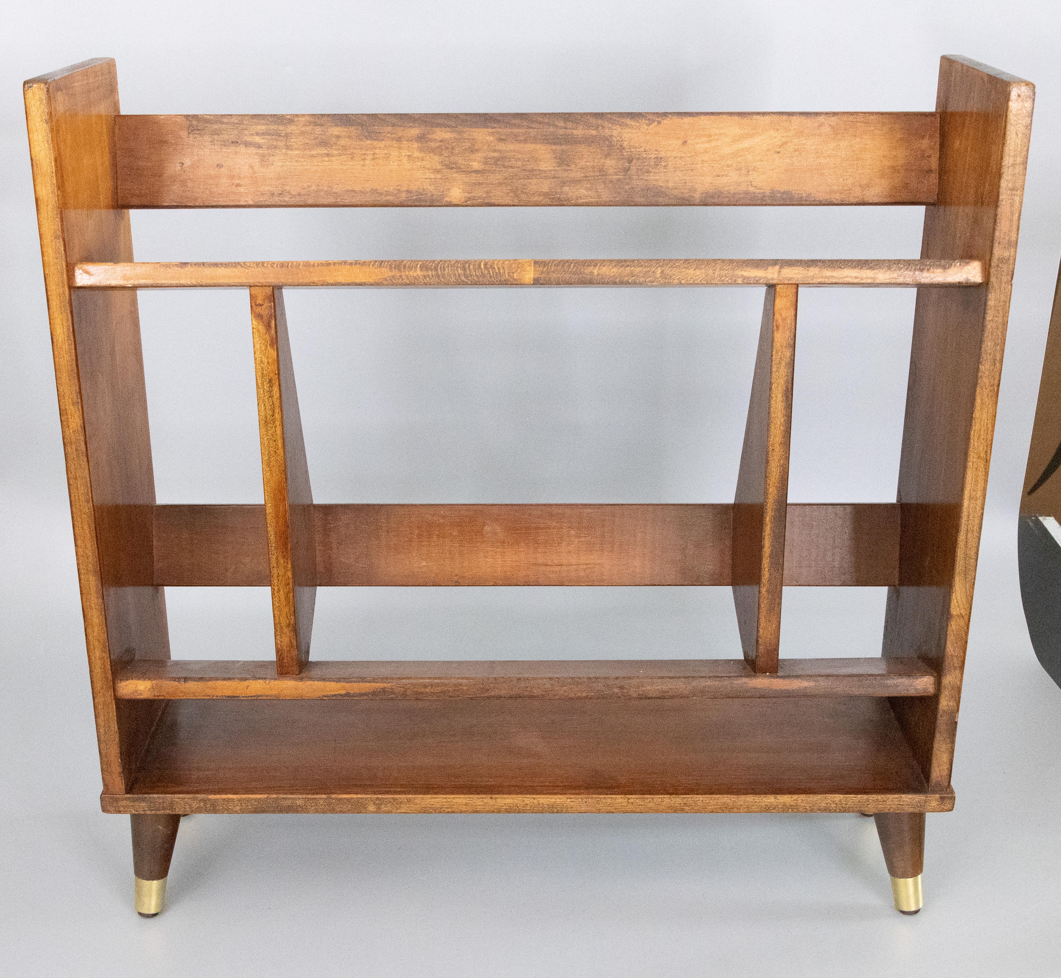 Mid-Century Modern Walnut Bookcase Etagere 3