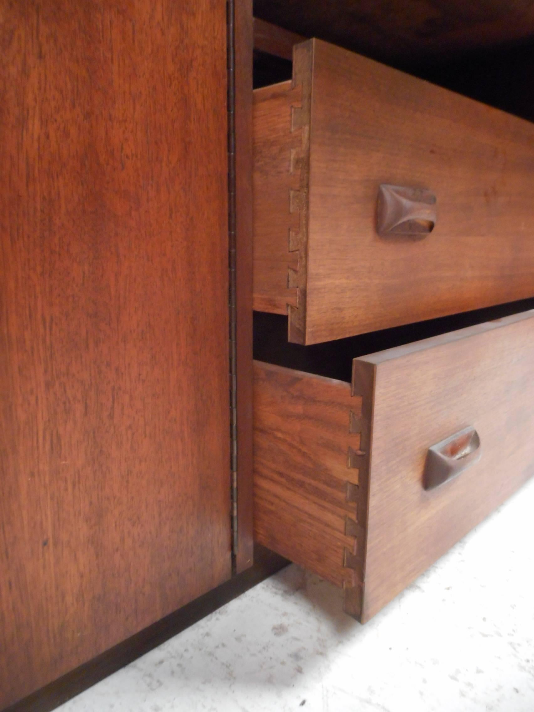 Mid-Century Modern Walnut Bookcase or Room Divider 1