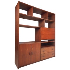 Mid-Century Modern Walnut Bookcase or Room Divider