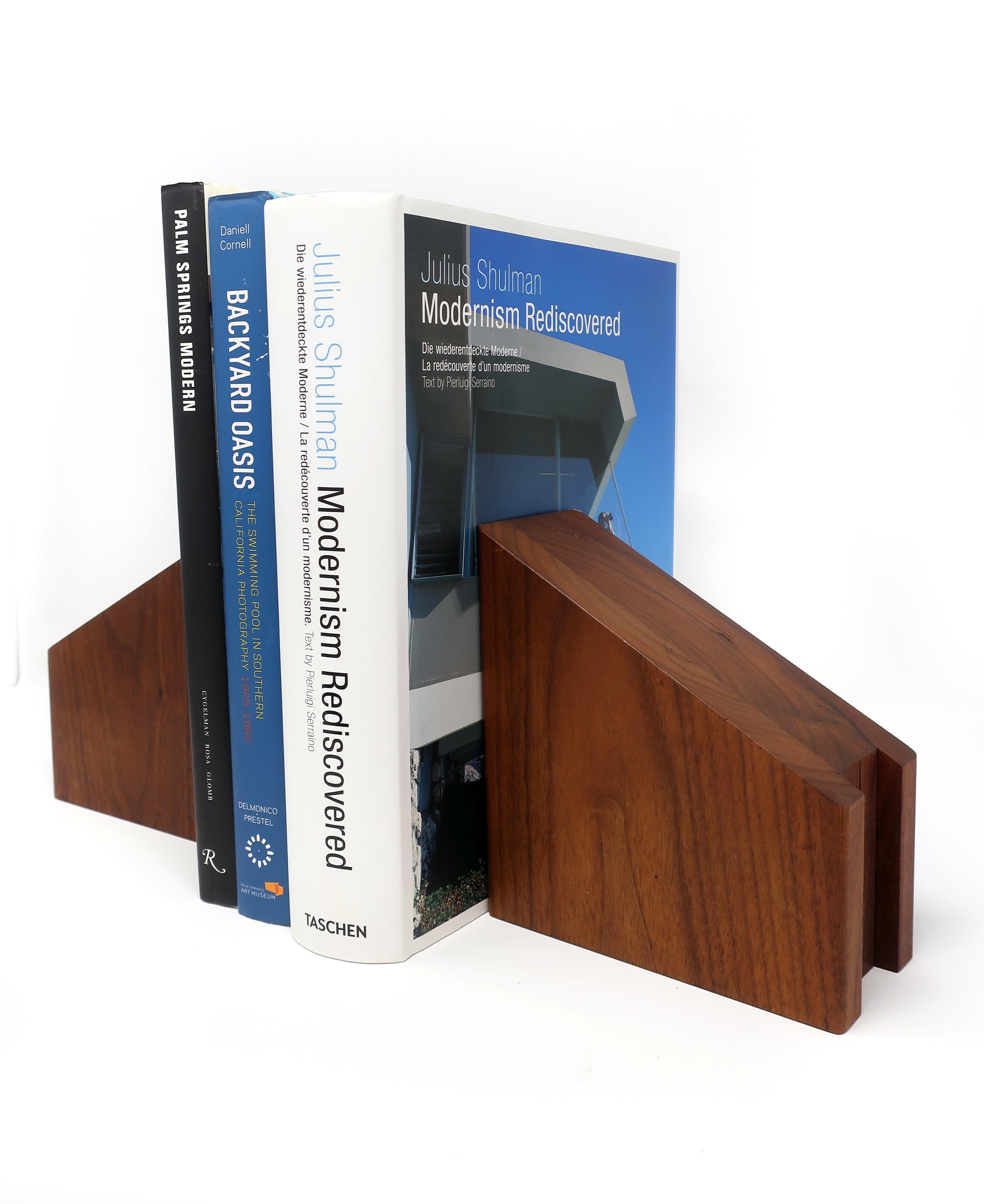 20th Century Mid-Century Modern Walnut Bookends