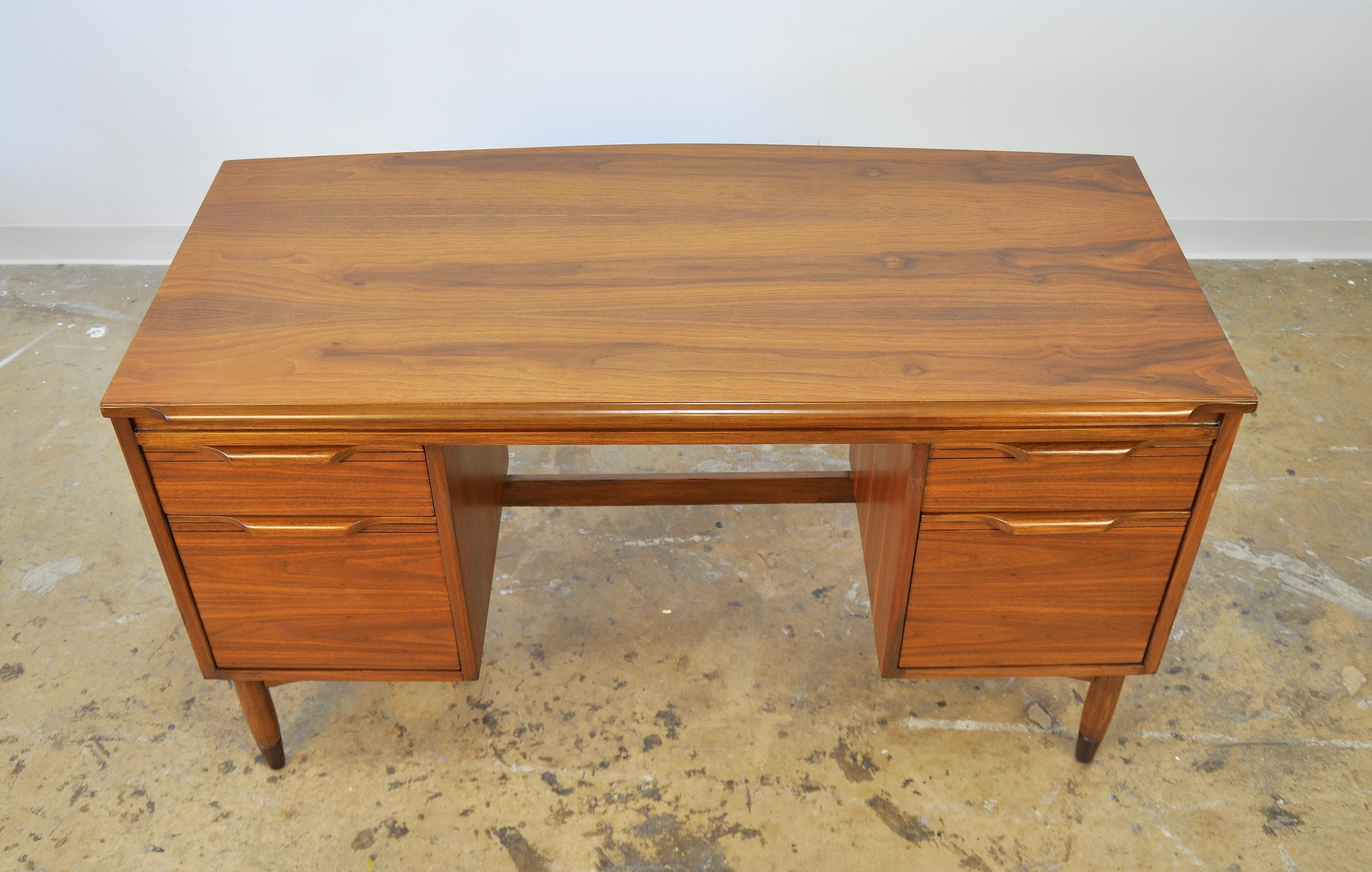 American Mid-Century Modern Walnut Desk