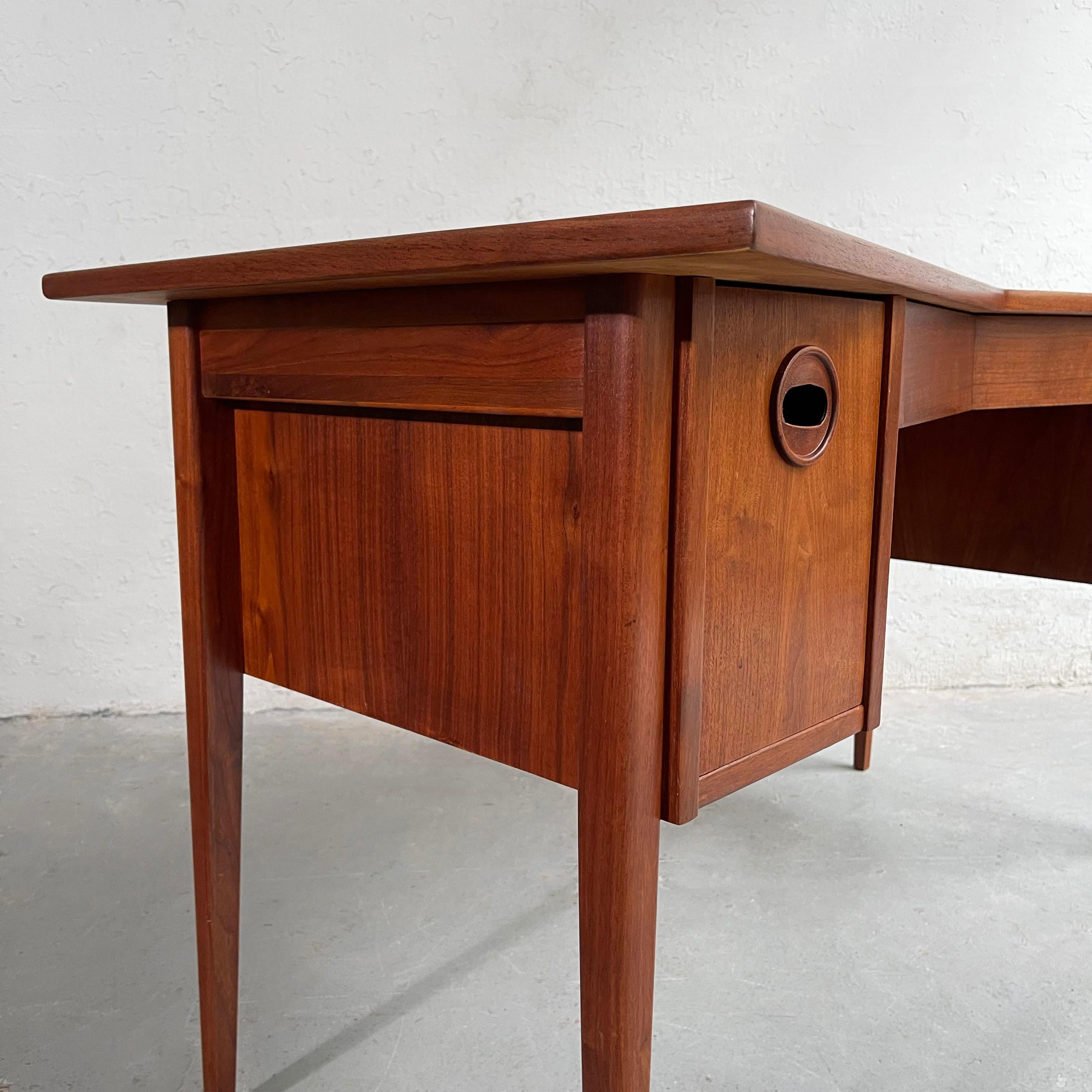 Mid-Century Modern Walnut Bowtie Desk 5