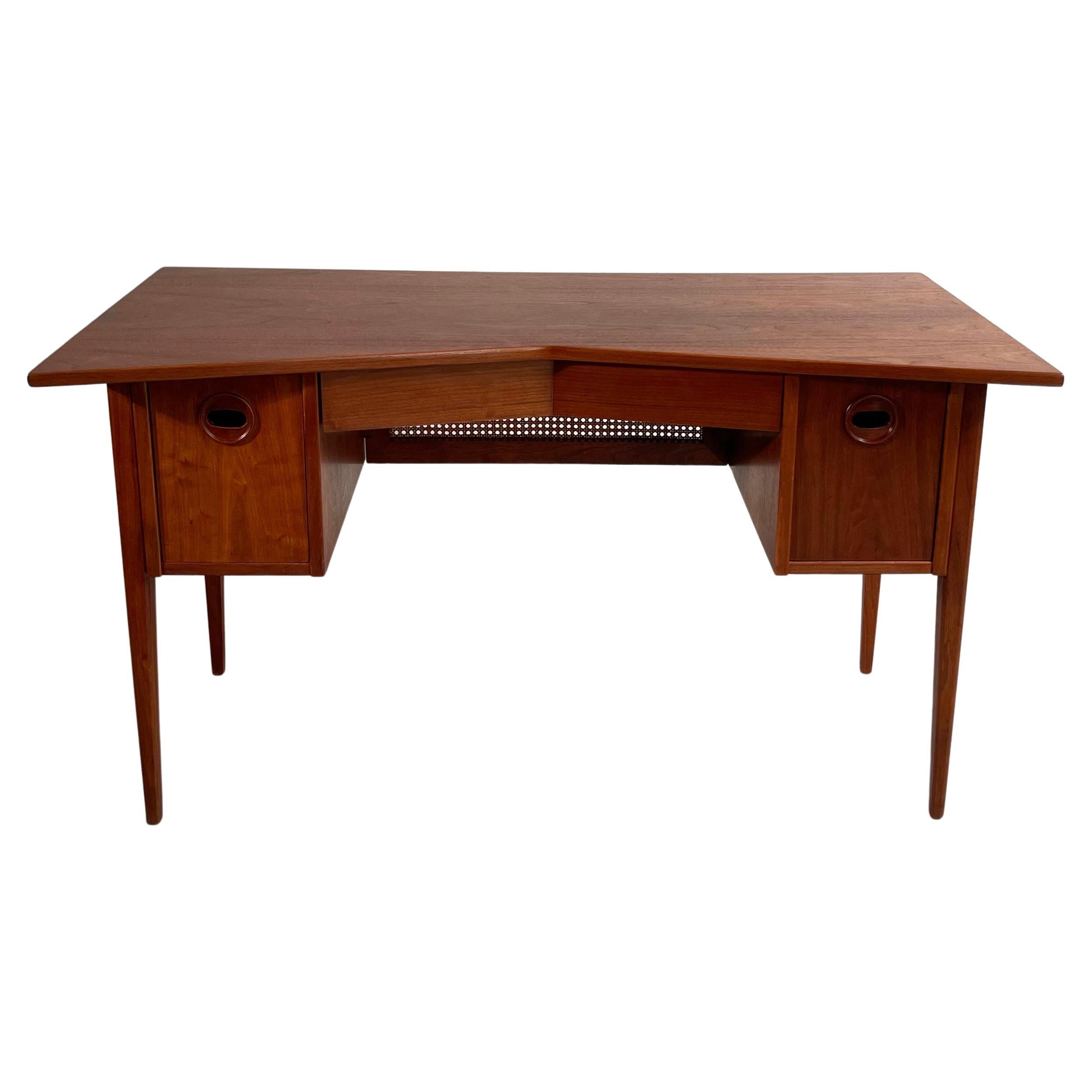 Mid Century Danish Modern Walnut Corner Desk at 1stDibs mid century