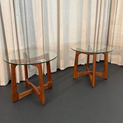 Mid-Century Modern Walnut "Bowtie" End Tables By Adrian Pearsall
