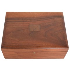 Mid-Century Modern Walnut Box with Copper Ornamentation