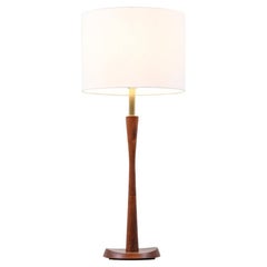 Retro Expertly Restored -Mid-Century Modern Walnut & Brass Accent Table Lamp by Laurel
