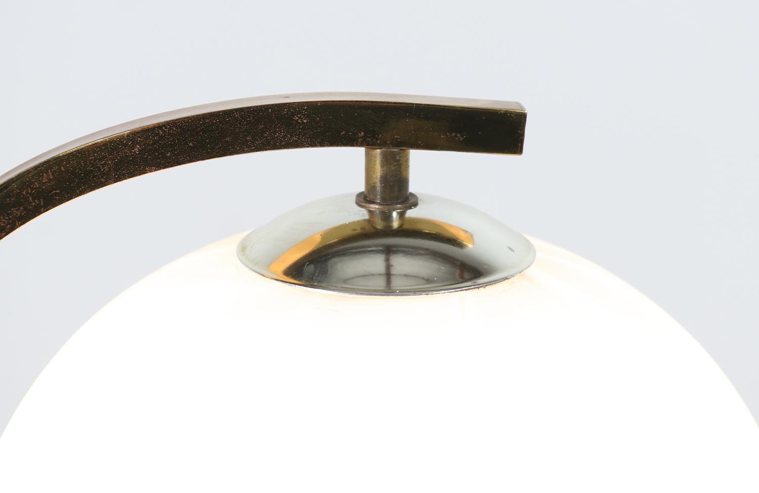 Mid-Century Modern Walnut & Brass Accent Table Lamp 2