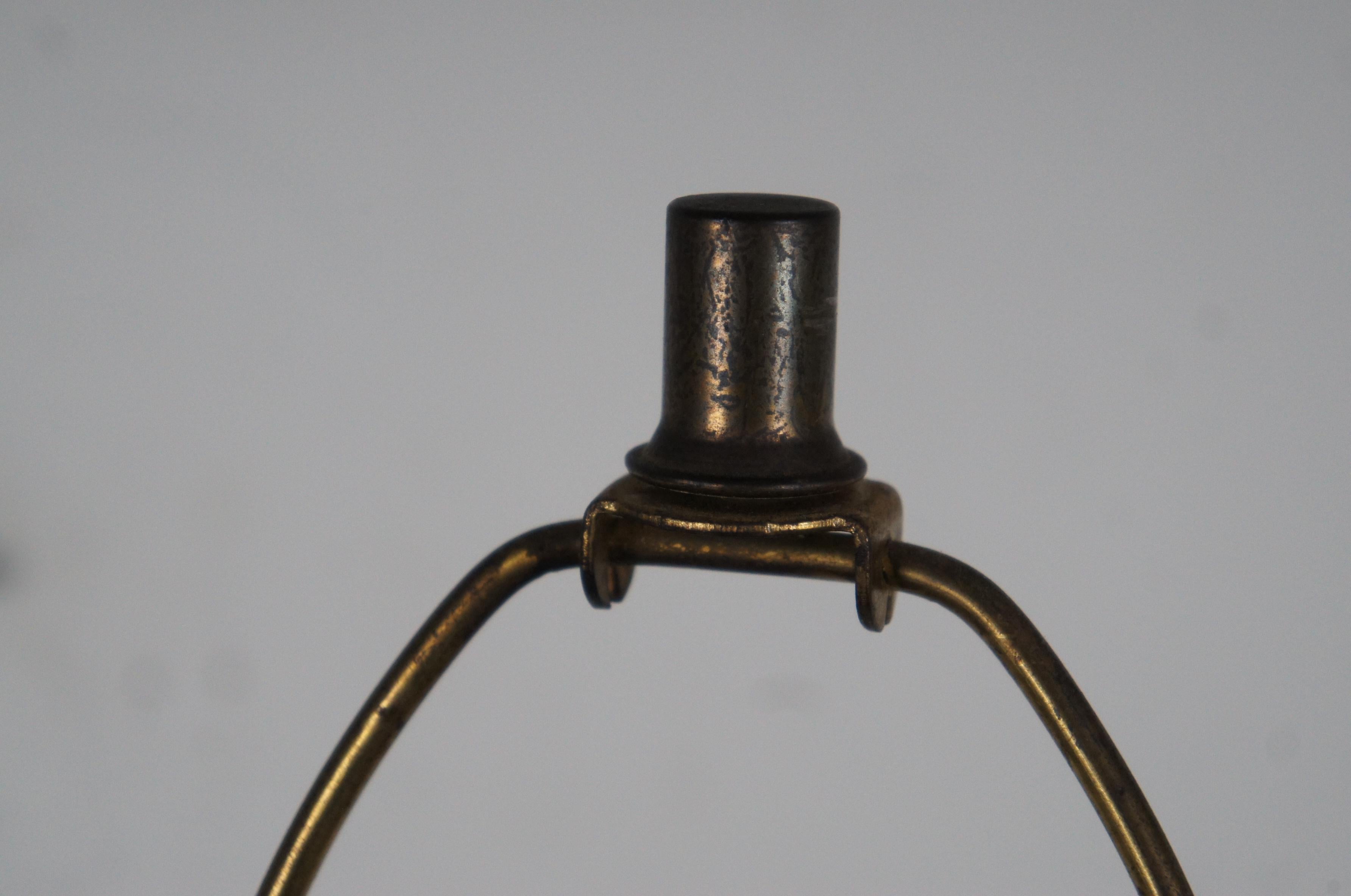 Mid Century Modern Walnut Brass Mosaic Tile Genie Bottle Table Lamp 39