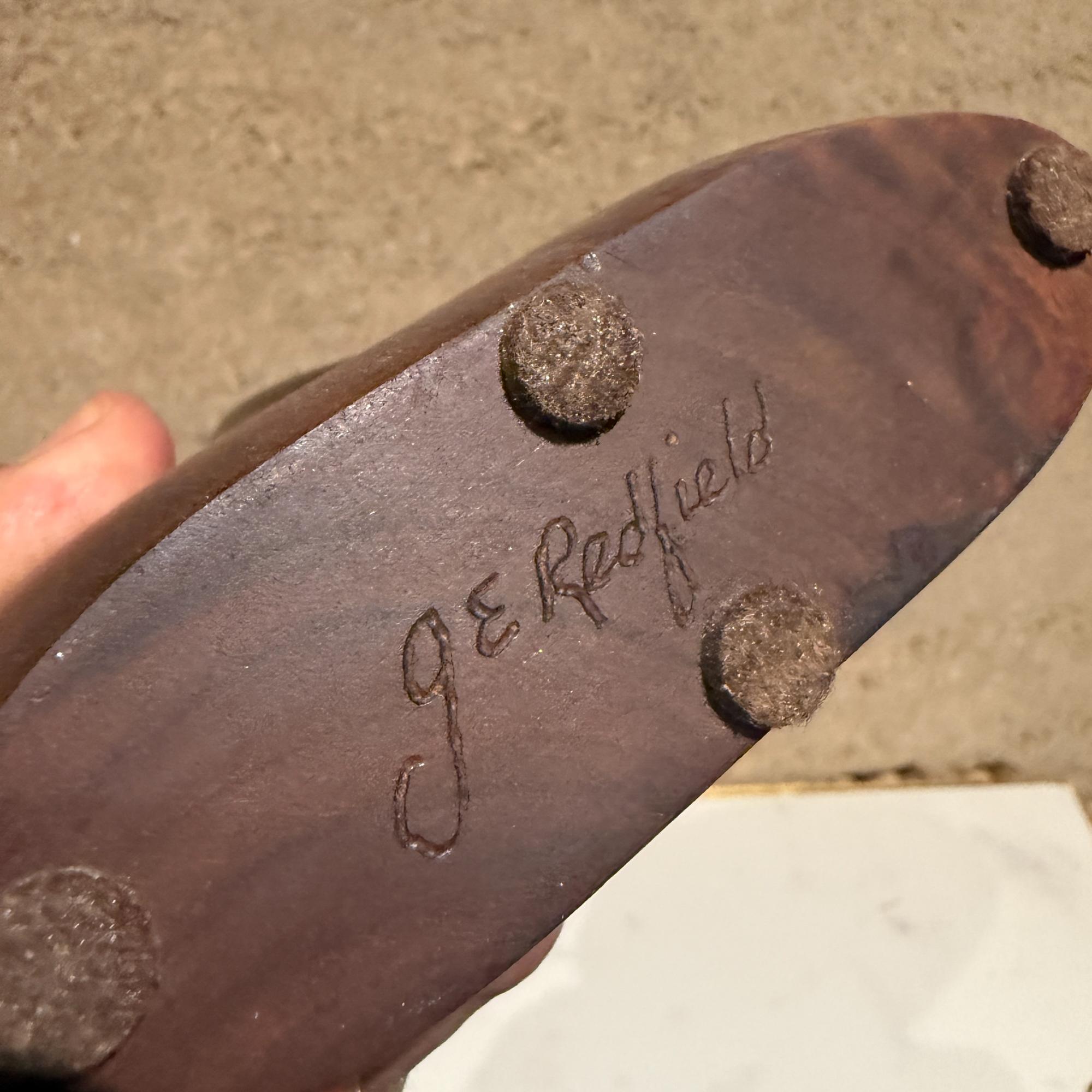 Mid-20th Century Mid Century Modern Walnut Brass Table Sculpture Signed G e Redfield For Sale