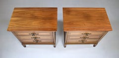 Mid-Century Modern Walnut Burl Nightstands by White Furniture, USA