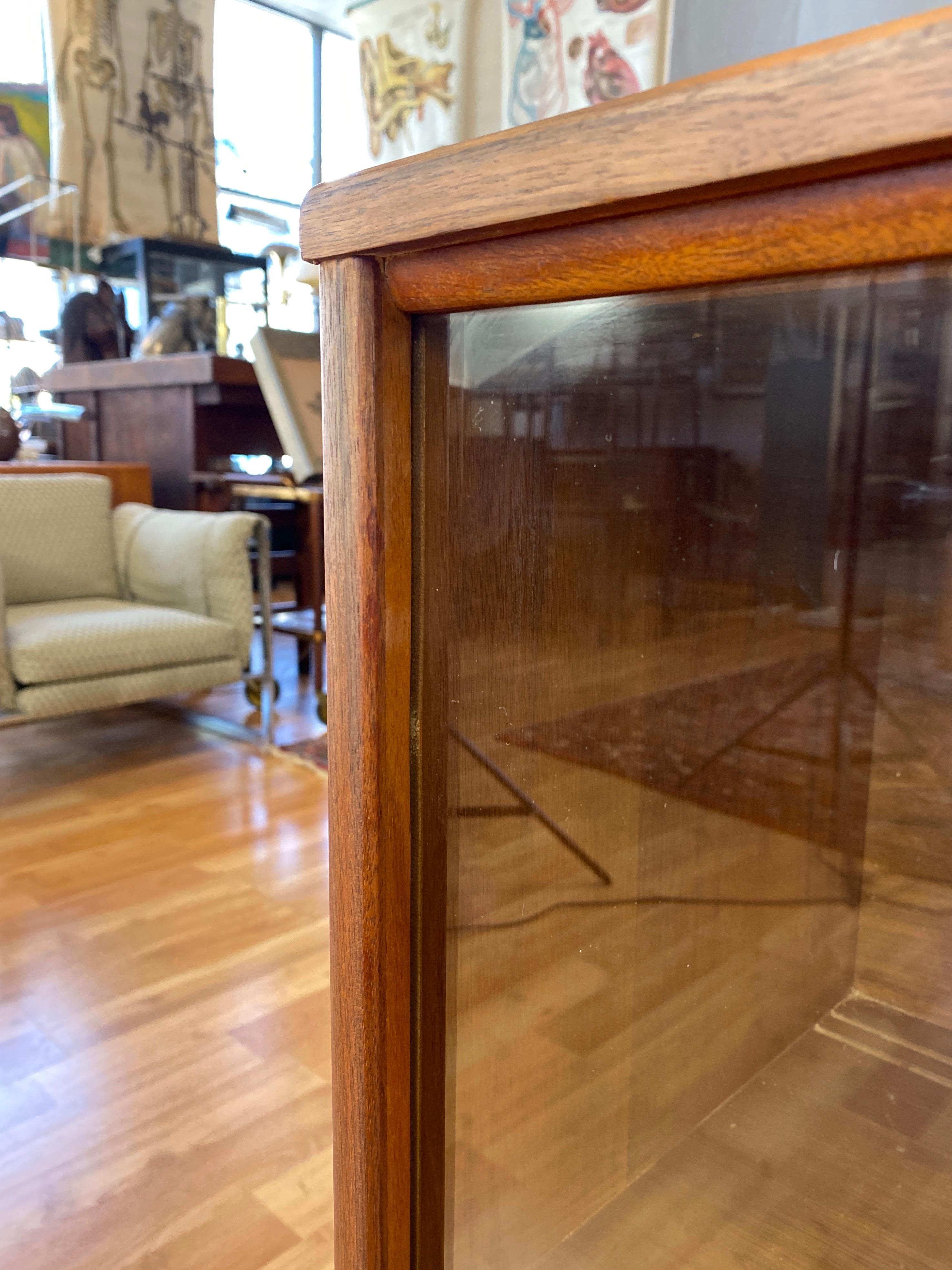 Mid-Century Modern Walnut Cabinet or Bookcase with Sliding Glass Doors, 1960s 5