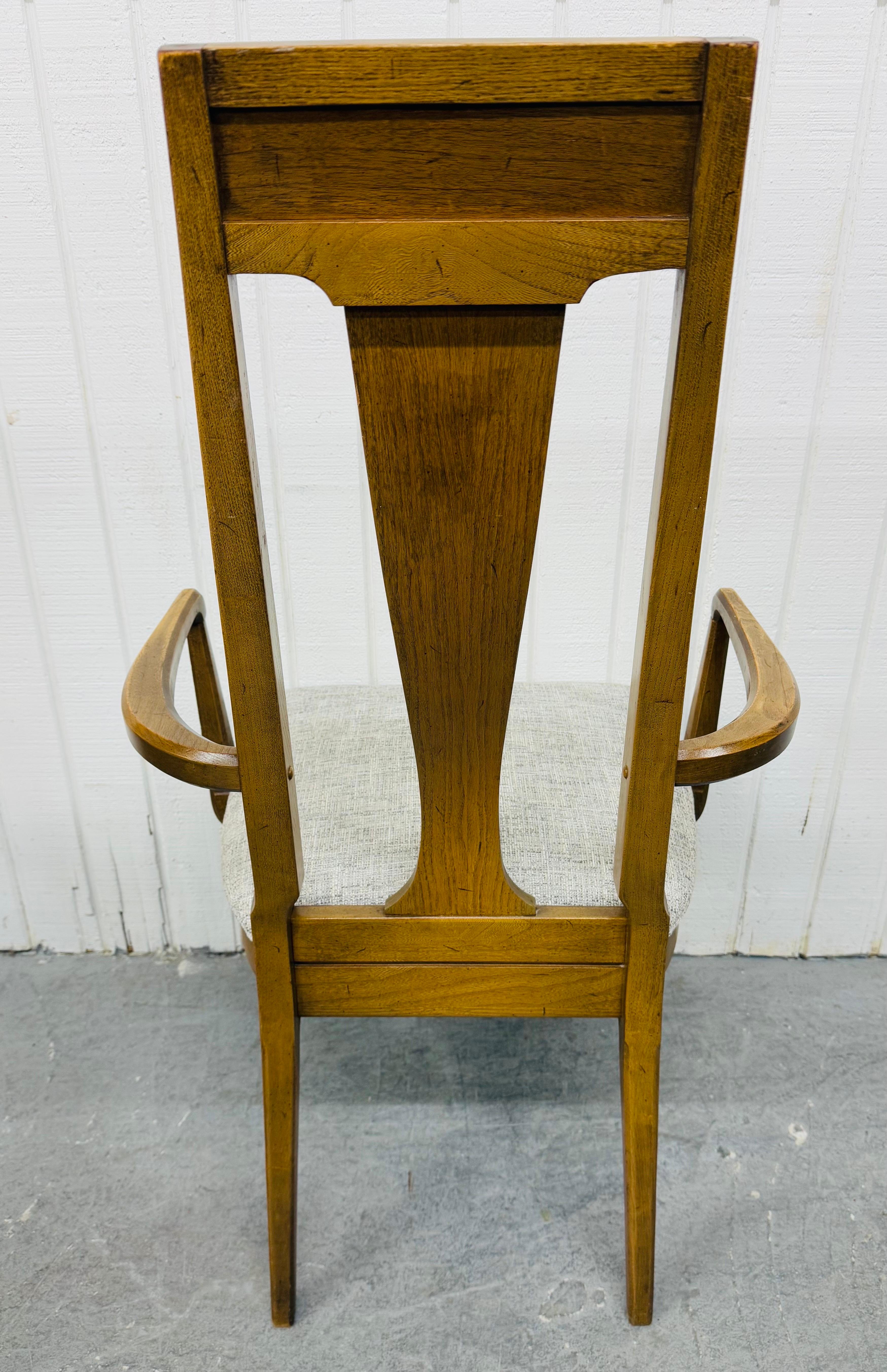XX secolo Sedie da pranzo moderne in legno di noce e canna - set di 6 in vendita