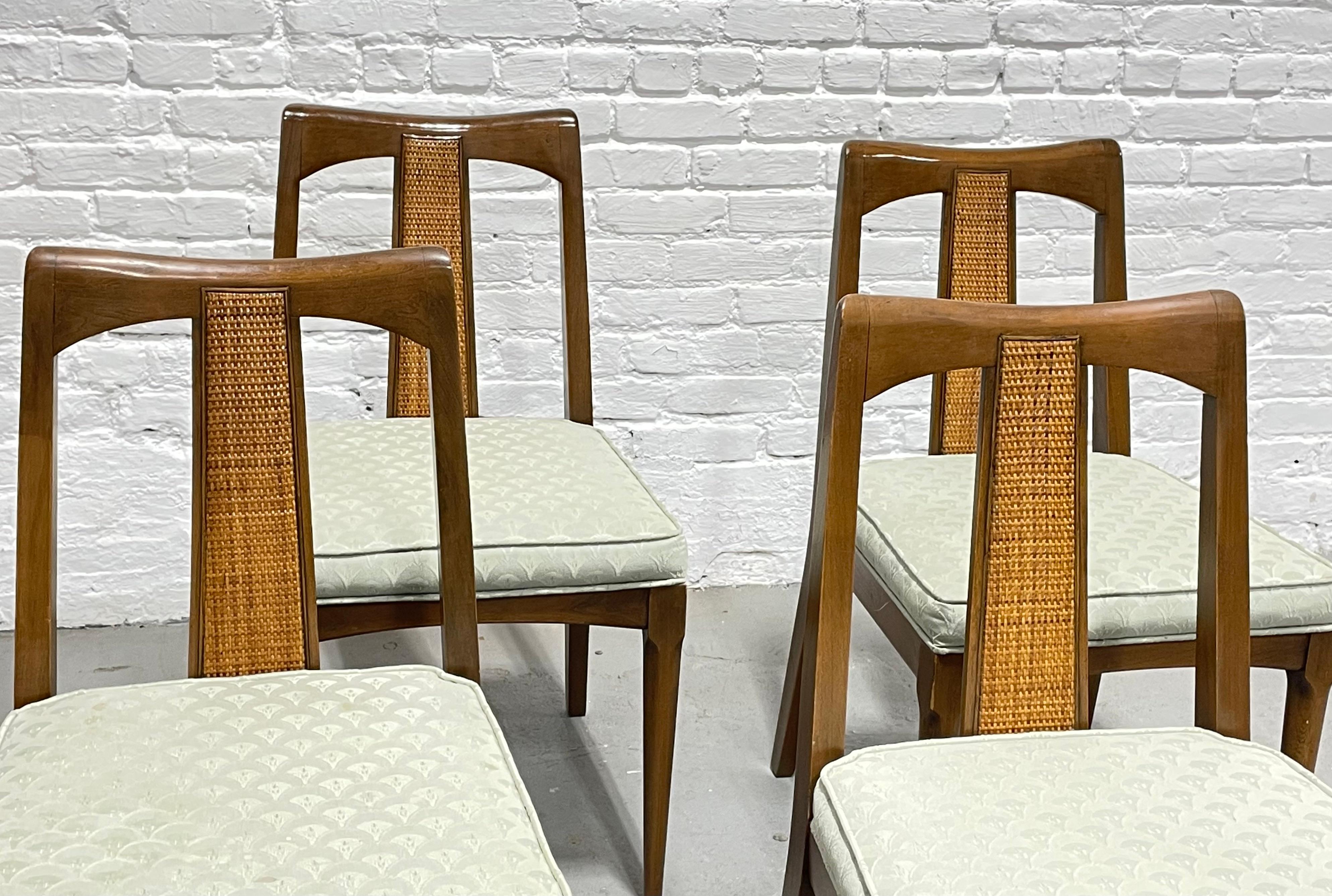 Mid-20th Century Mid-Century Modern Walnut Caned Dining Chairs, Set of 6 For Sale