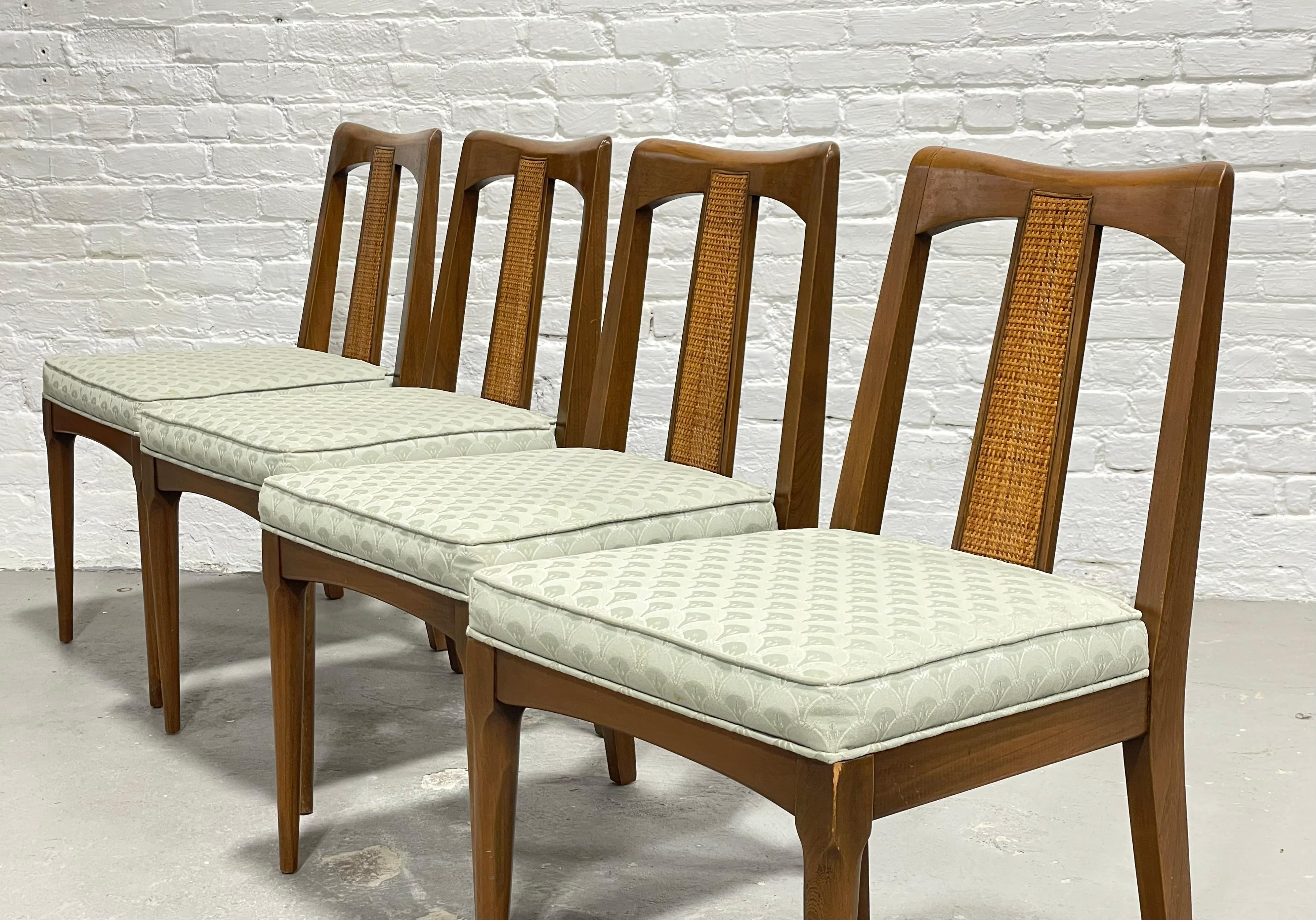 Mid-Century Modern Walnut Caned Dining Chairs, Set of 6 For Sale 2