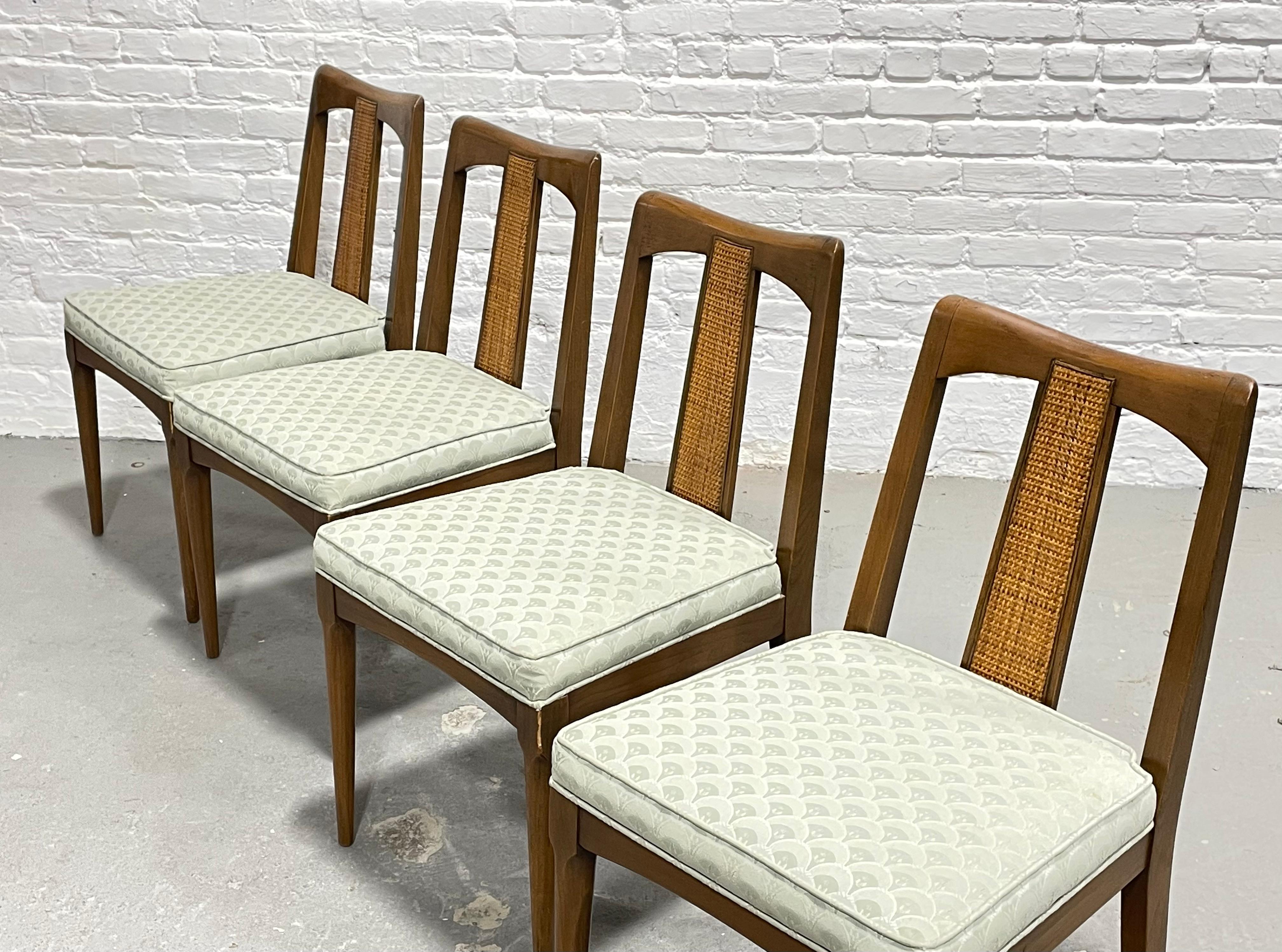 Mid-Century Modern Walnut Caned Dining Chairs, Set of 6 For Sale 4