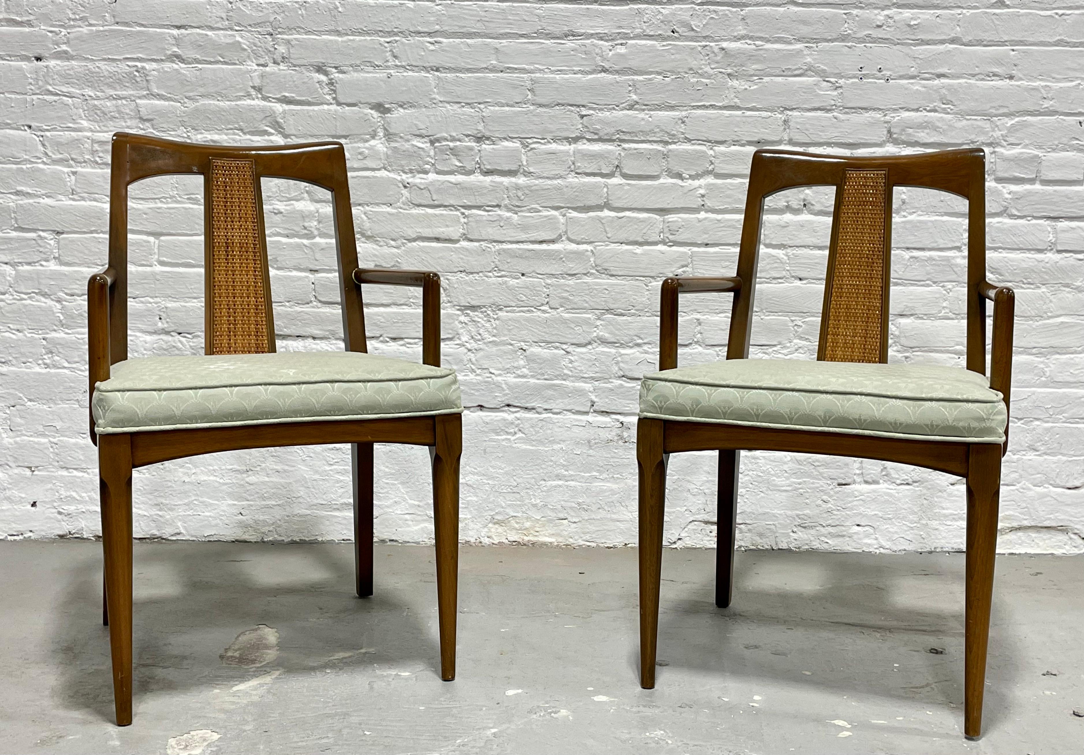 Mid-Century Modern Walnut Caned Dining Chairs, Set of 6 For Sale 5