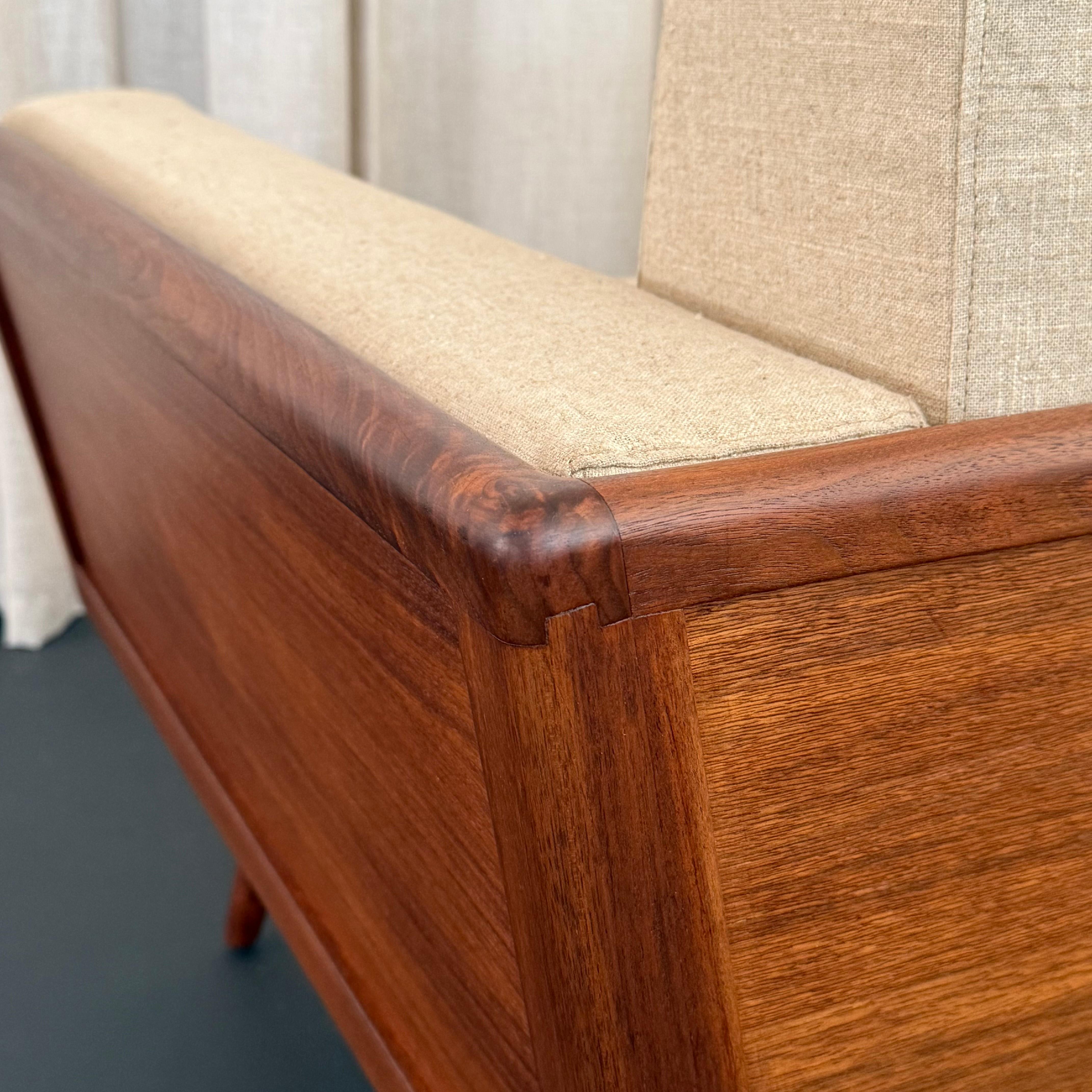 Mid-Century Modern Walnut Case Armchair By Mel Smilow For Sale 4