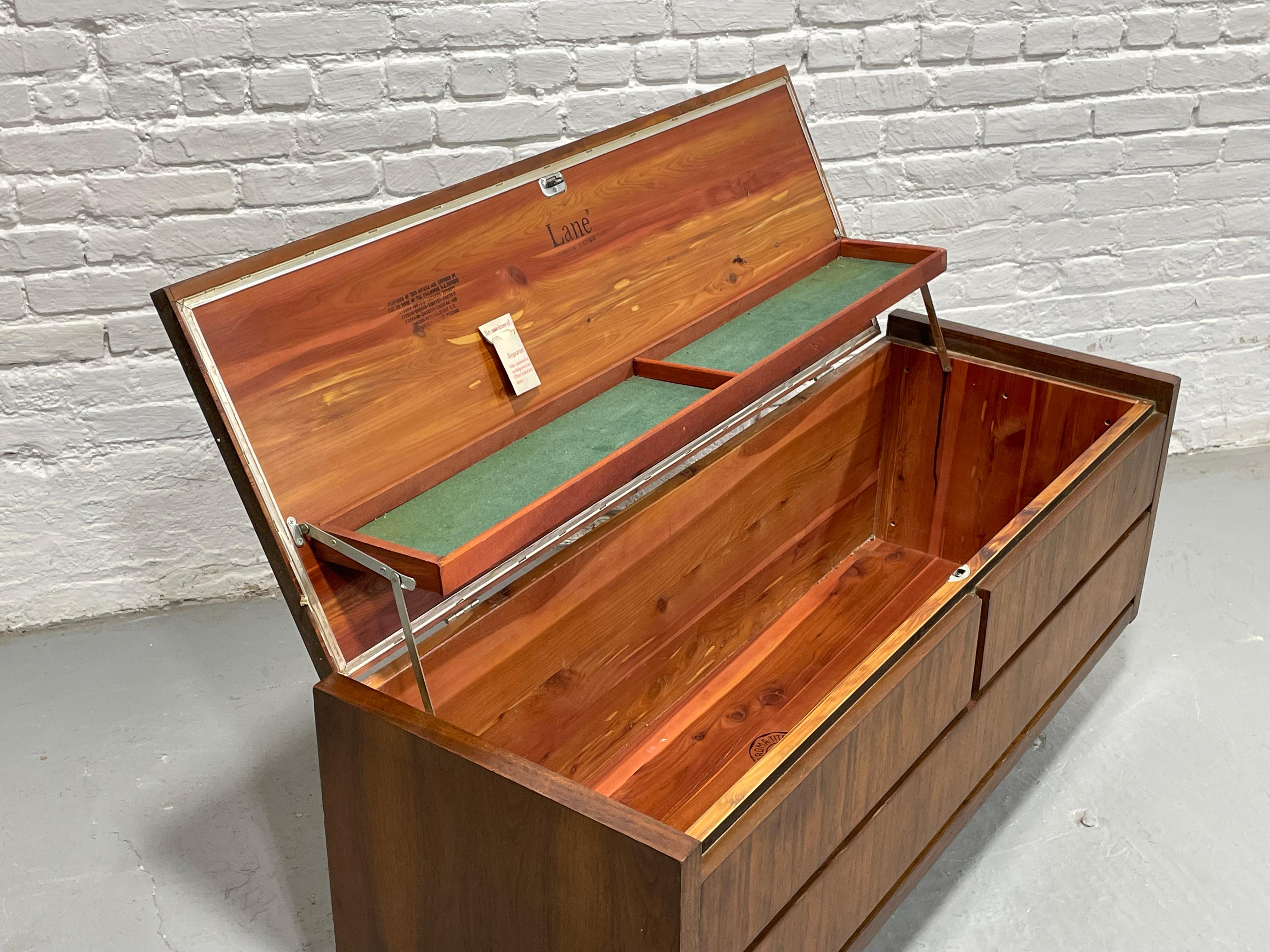 Mid Century MODERN Walnut Cedar CHEST by Lane, c. 1960's 4