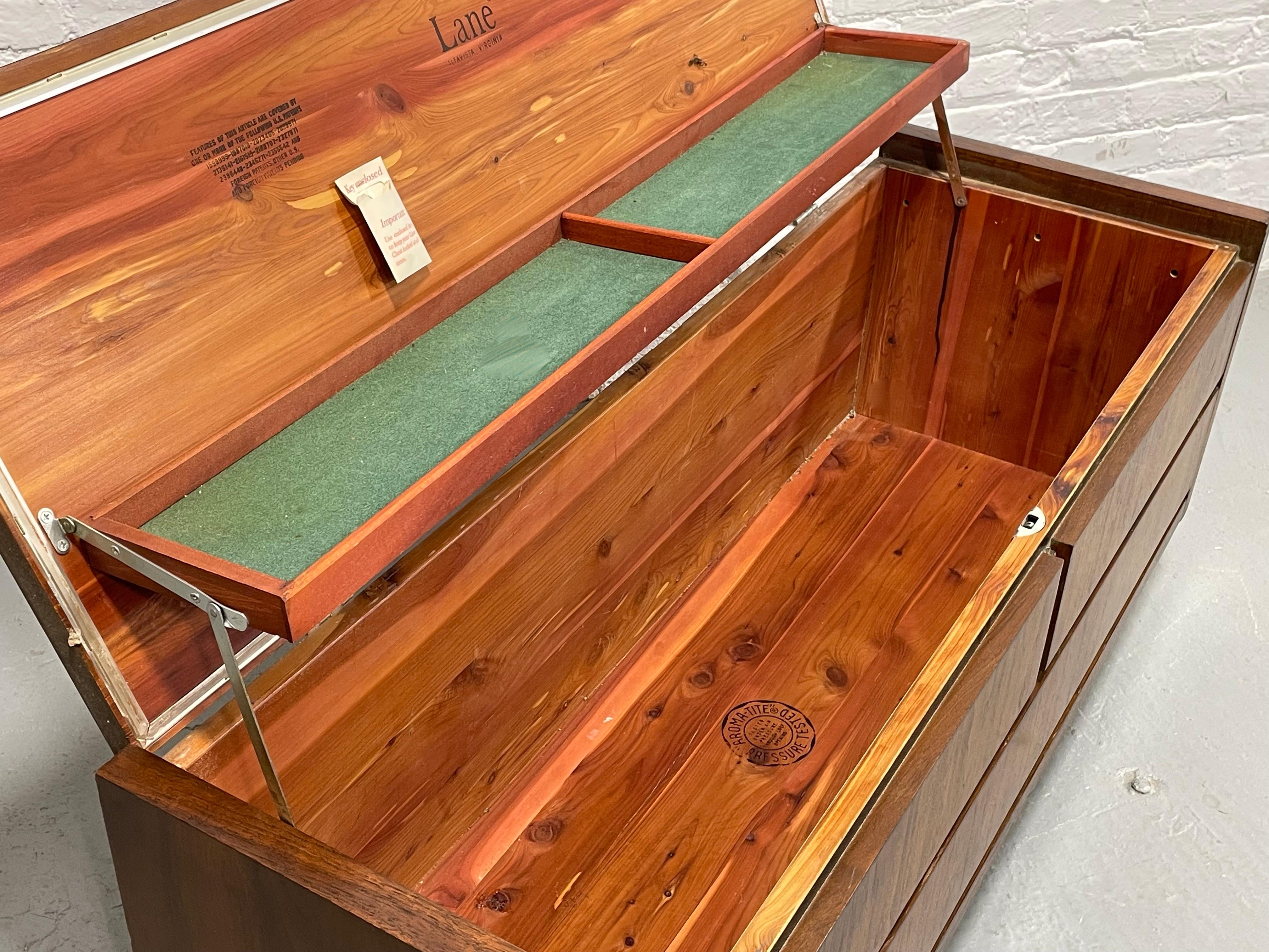 Mid Century MODERN Walnut Cedar CHEST by Lane, c. 1960's 5