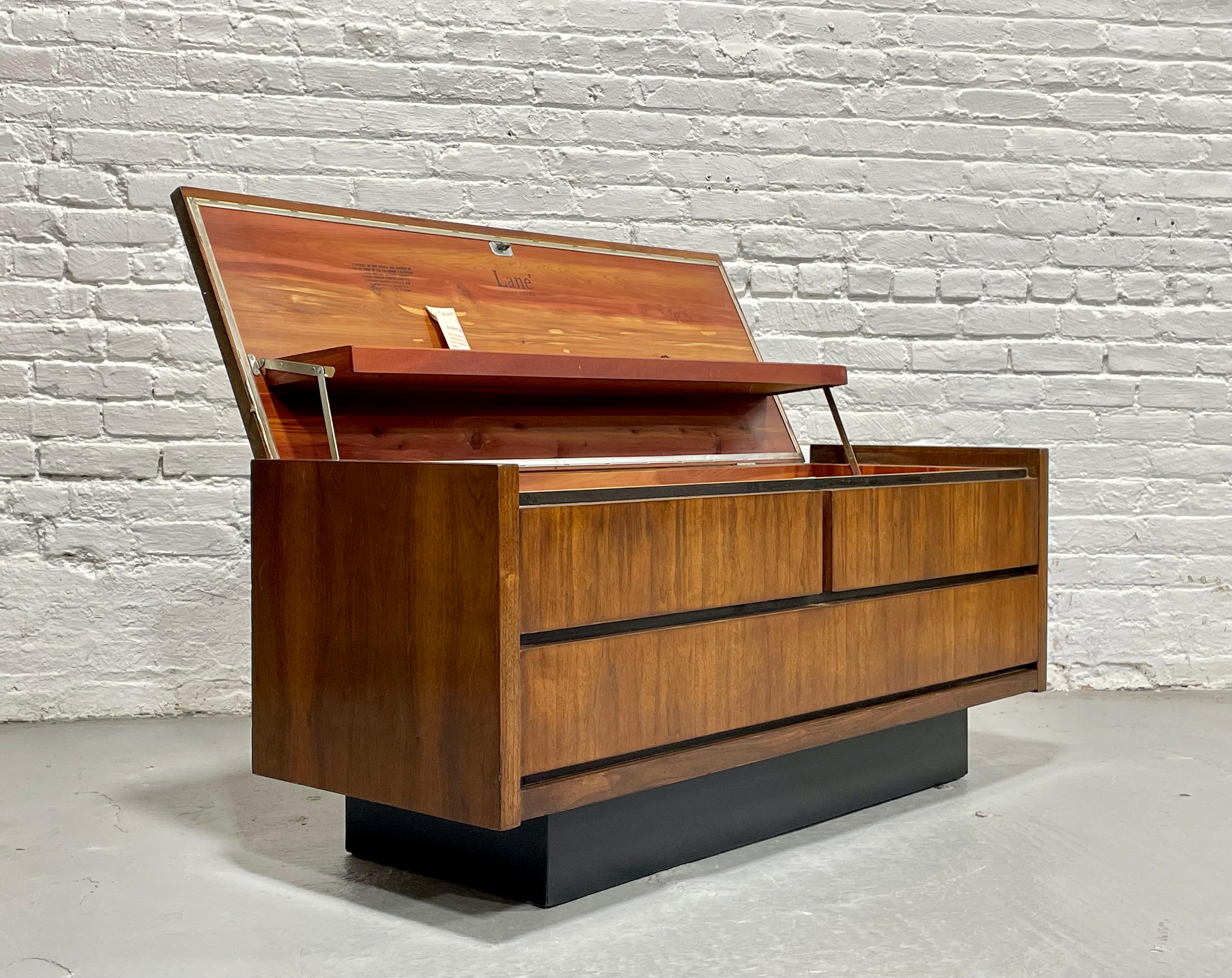 Mid Century MODERN Walnut Cedar CHEST by Lane, c. 1960's In Good Condition In Weehawken, NJ