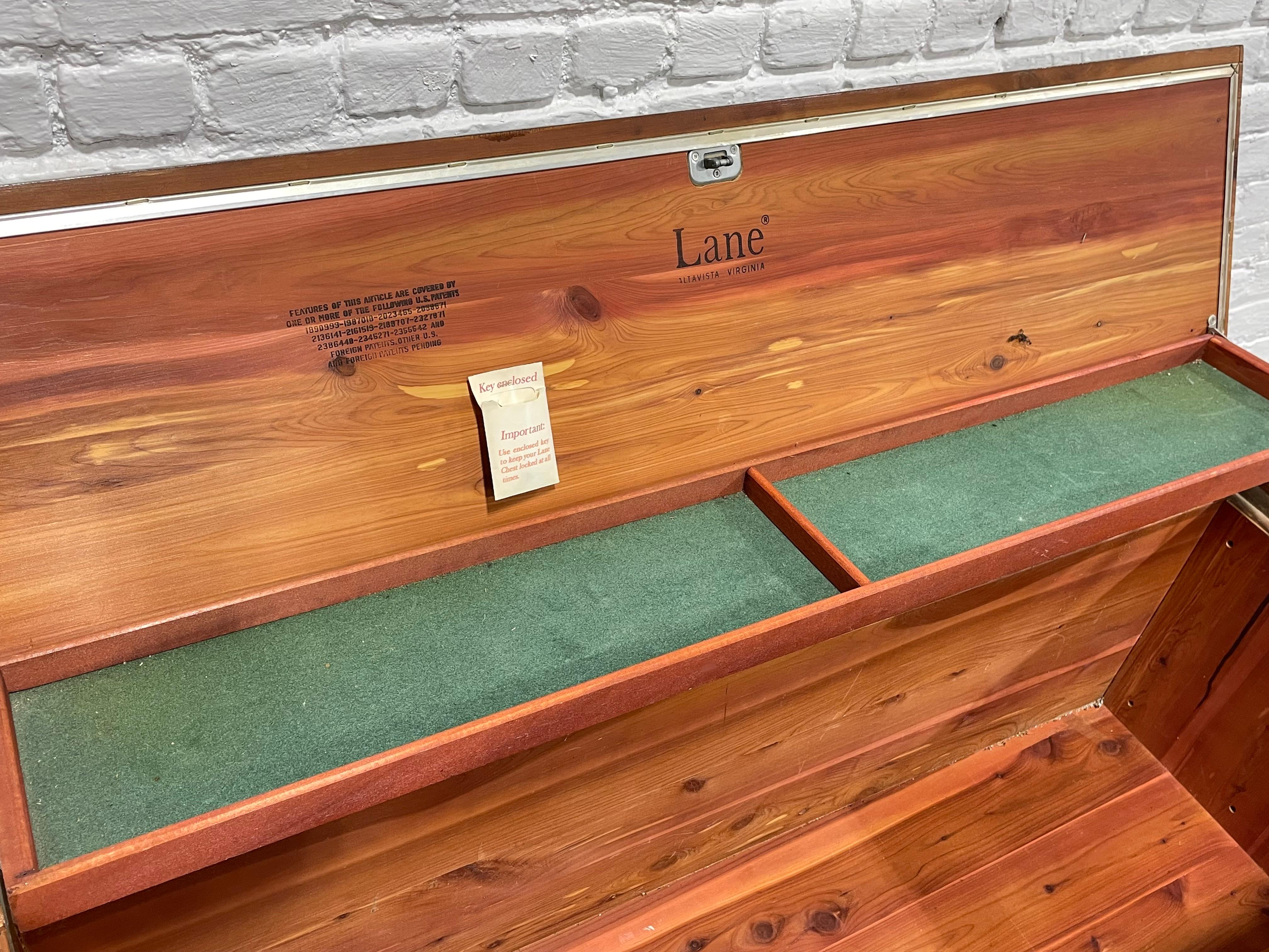 Mid Century MODERN Walnut Cedar CHEST by Lane, c. 1960's 2