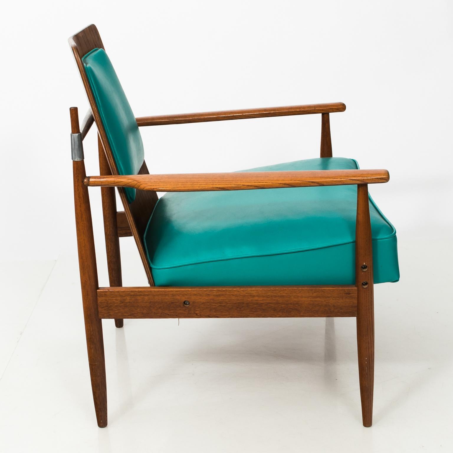 Mid-Century Modern Walnut Chair and Ottoman 8