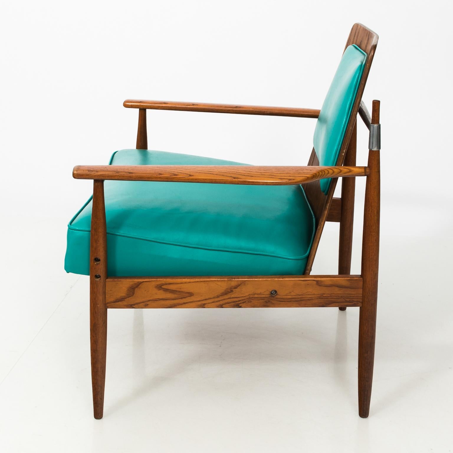Mid-Century Modern Walnut Chair and Ottoman 12
