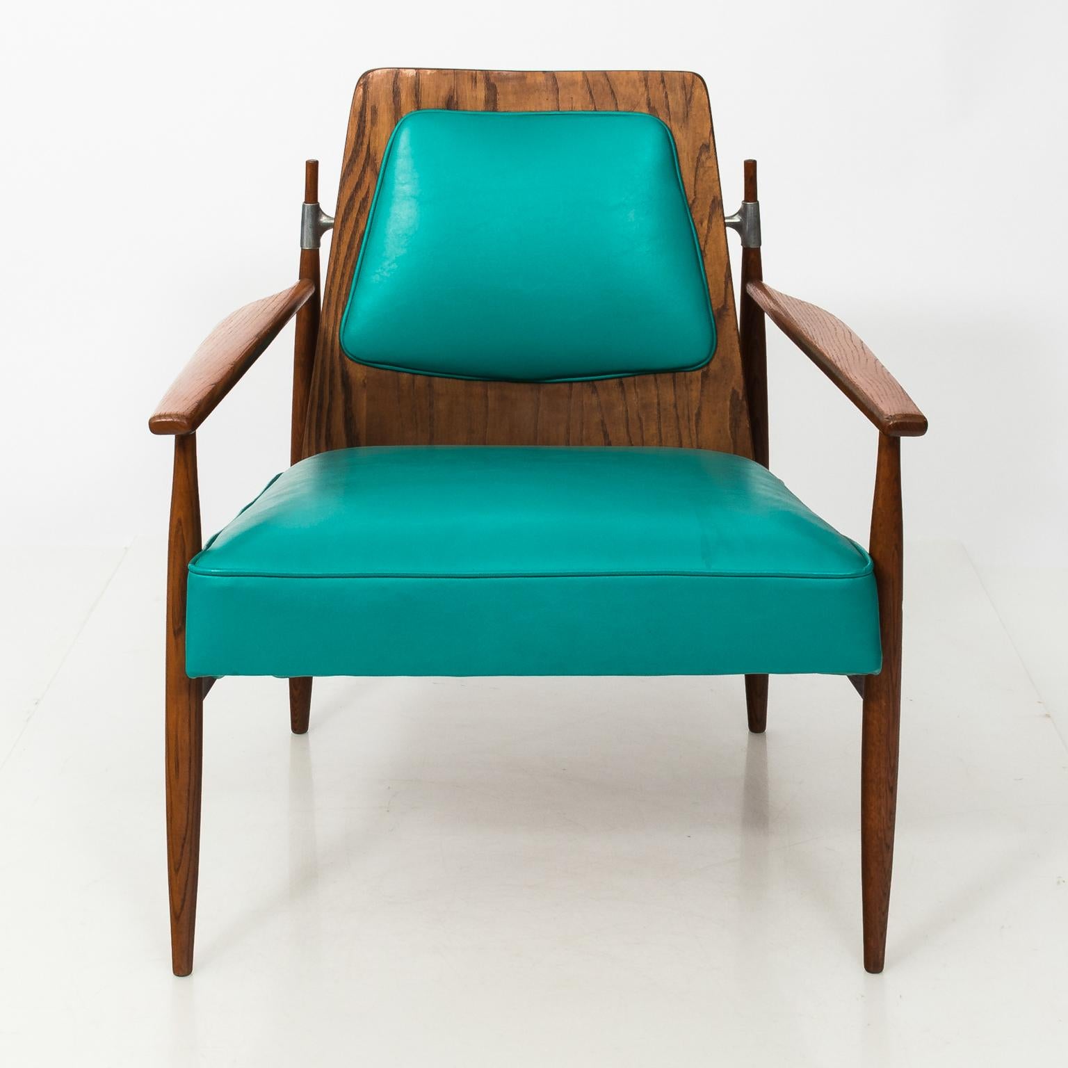 Mid-Century Modern Walnut Chair and Ottoman 5