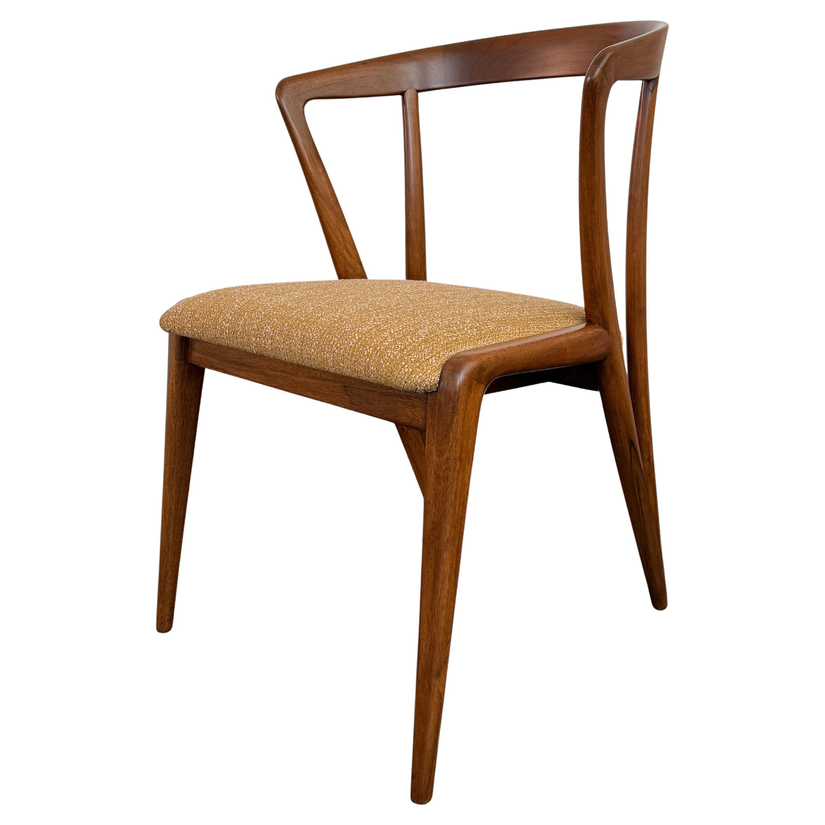 Mid-Century Modern Walnut Chair By Bertha Schaeffer For M. Singer 
Sons For Sale