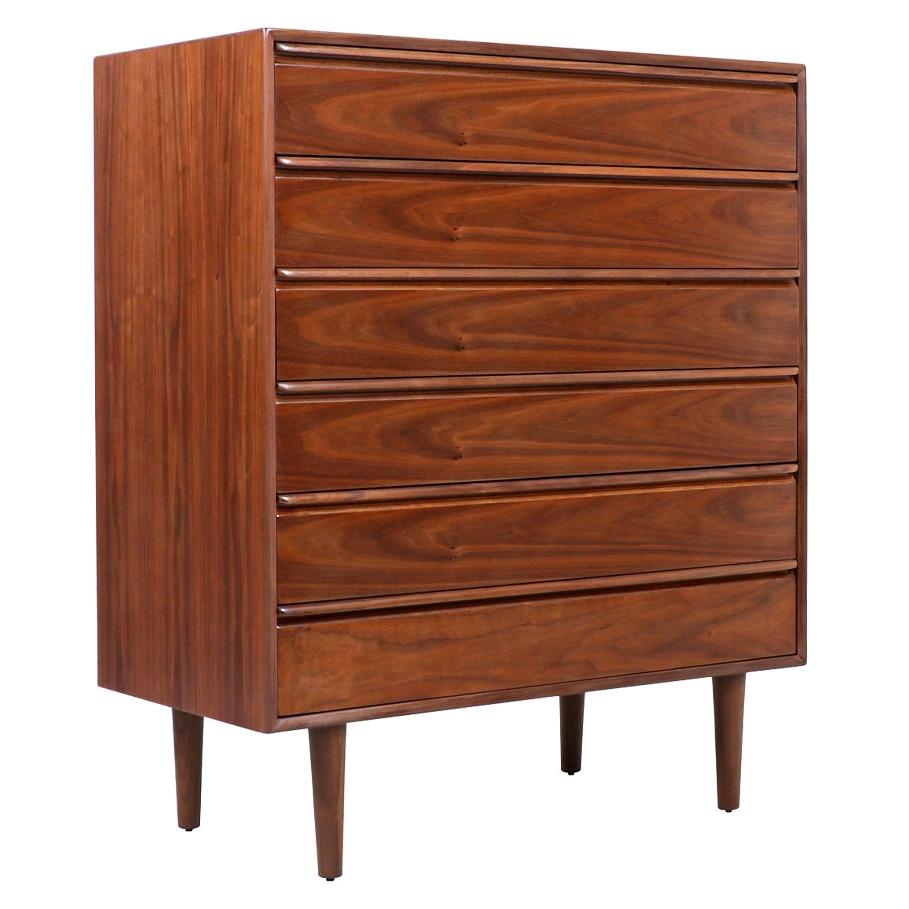 Mid-Century Modern Walnut Chest of Drawers by Westnofa