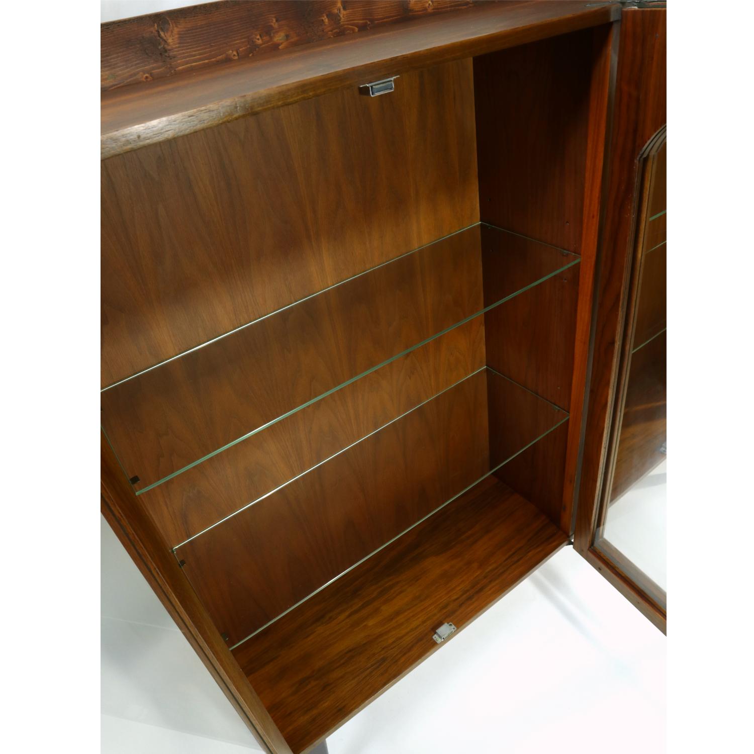 Mid-20th Century Mid-Century Modern Walnut China Cabinet with Arched Facade