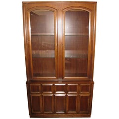 Mid-Century Modern Walnut China Hutch or Cabinet