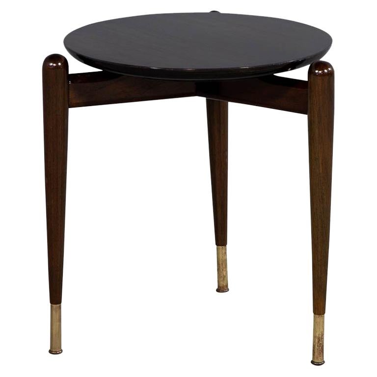 Mid-Century Modern Walnut Circular End Table