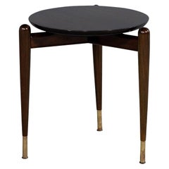 Mid-Century Modern Walnut Circular End Table