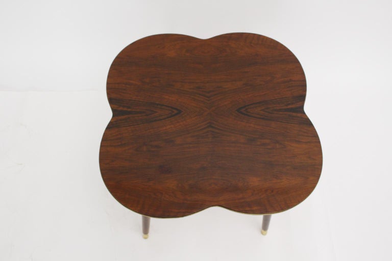 MidCentury Modern Walnut Coffee Table in Clover Leaf Shape Vienna