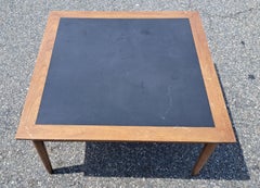 Mid Century Modern Walnut Coffee Table with Black Laminated Top