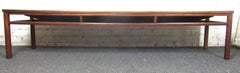 Mid-Century Modern Walnut Coffee Table with Brass Trim by Imperial