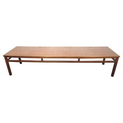 Mid-Century Modern Walnut Coffee Table with Brass Trim by Imperial
