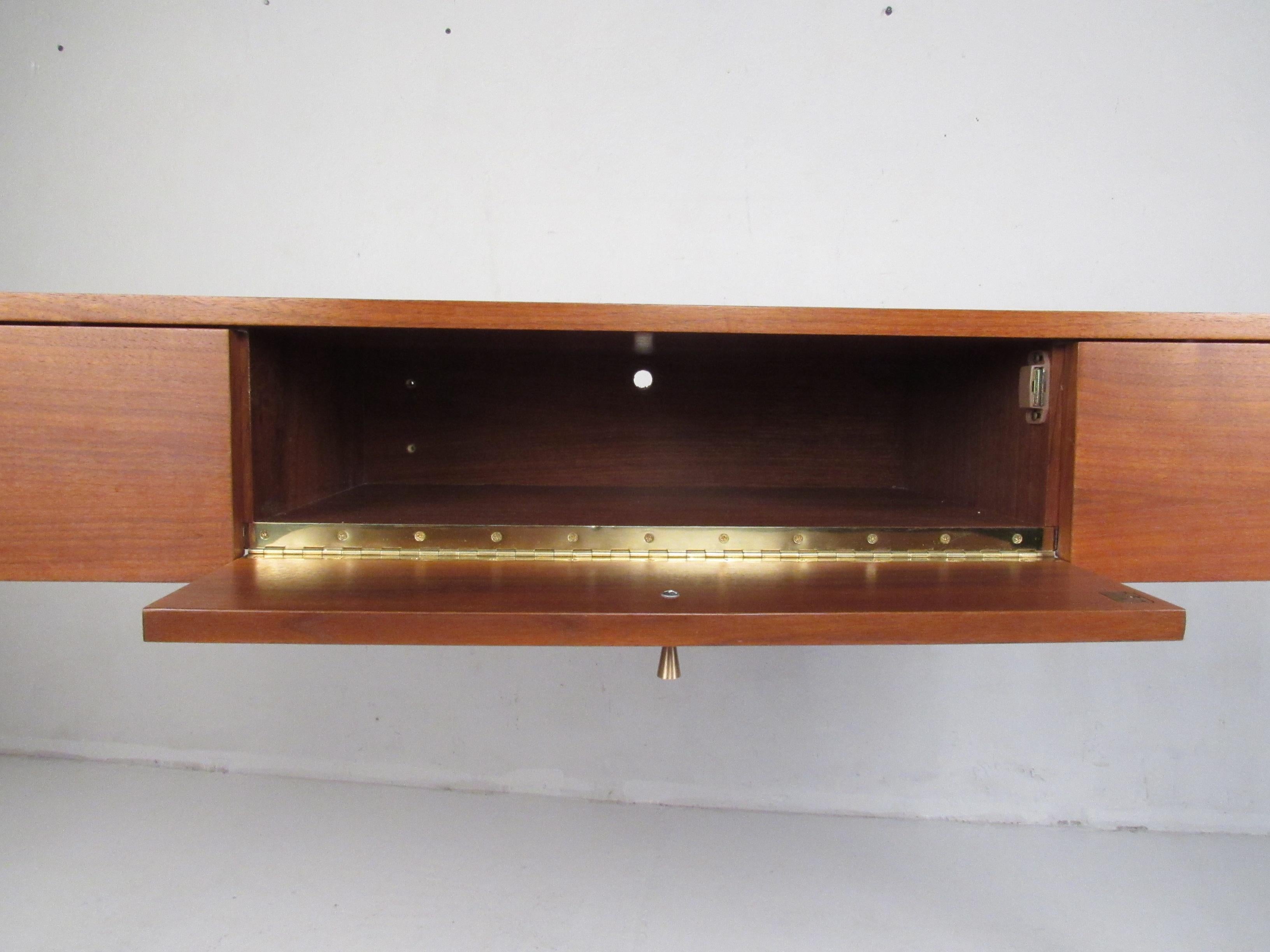 Mid-Century Modern Walnut Console Table or Vanity 7