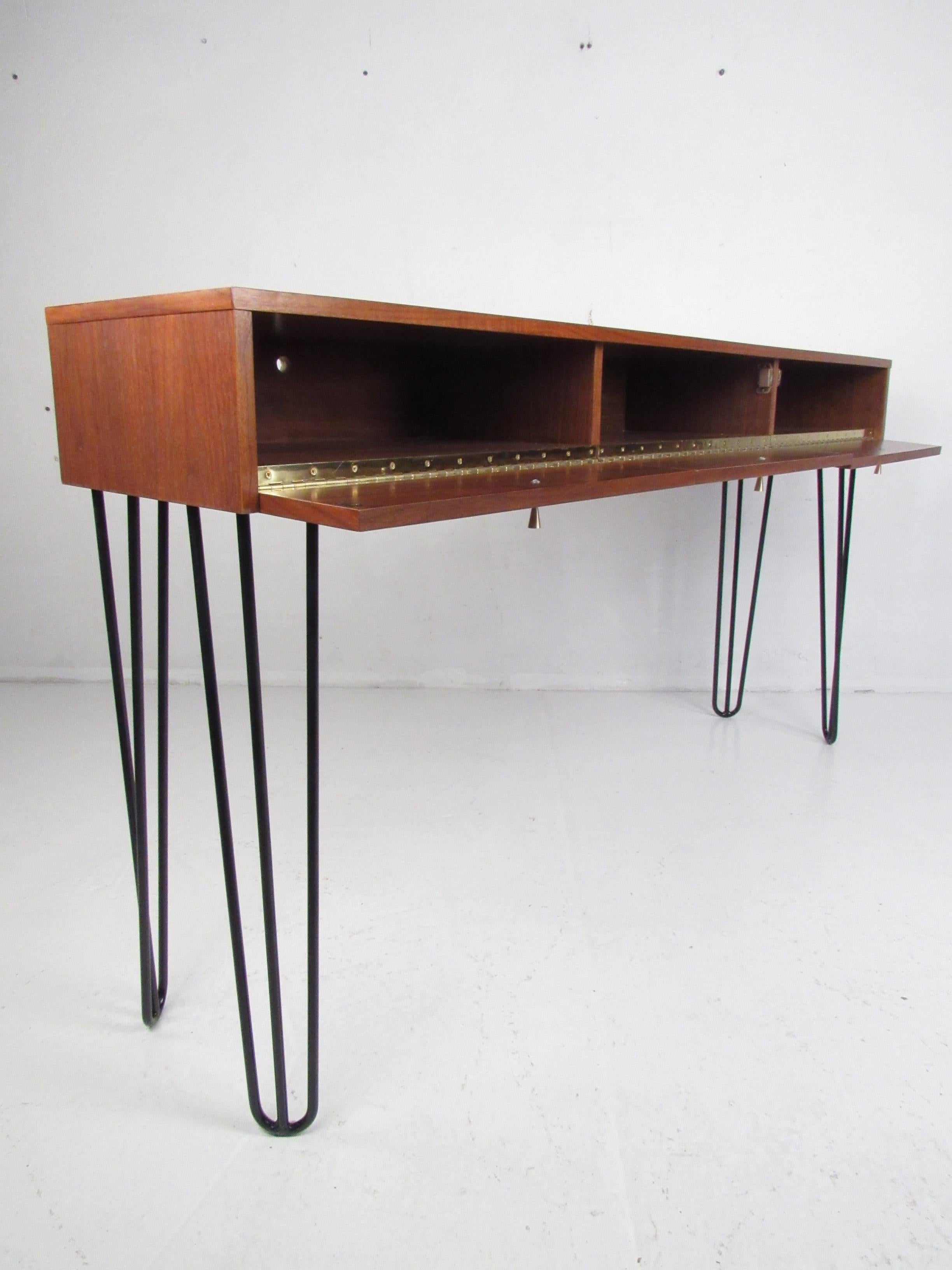Mid-Century Modern Walnut Console Table or Vanity 1