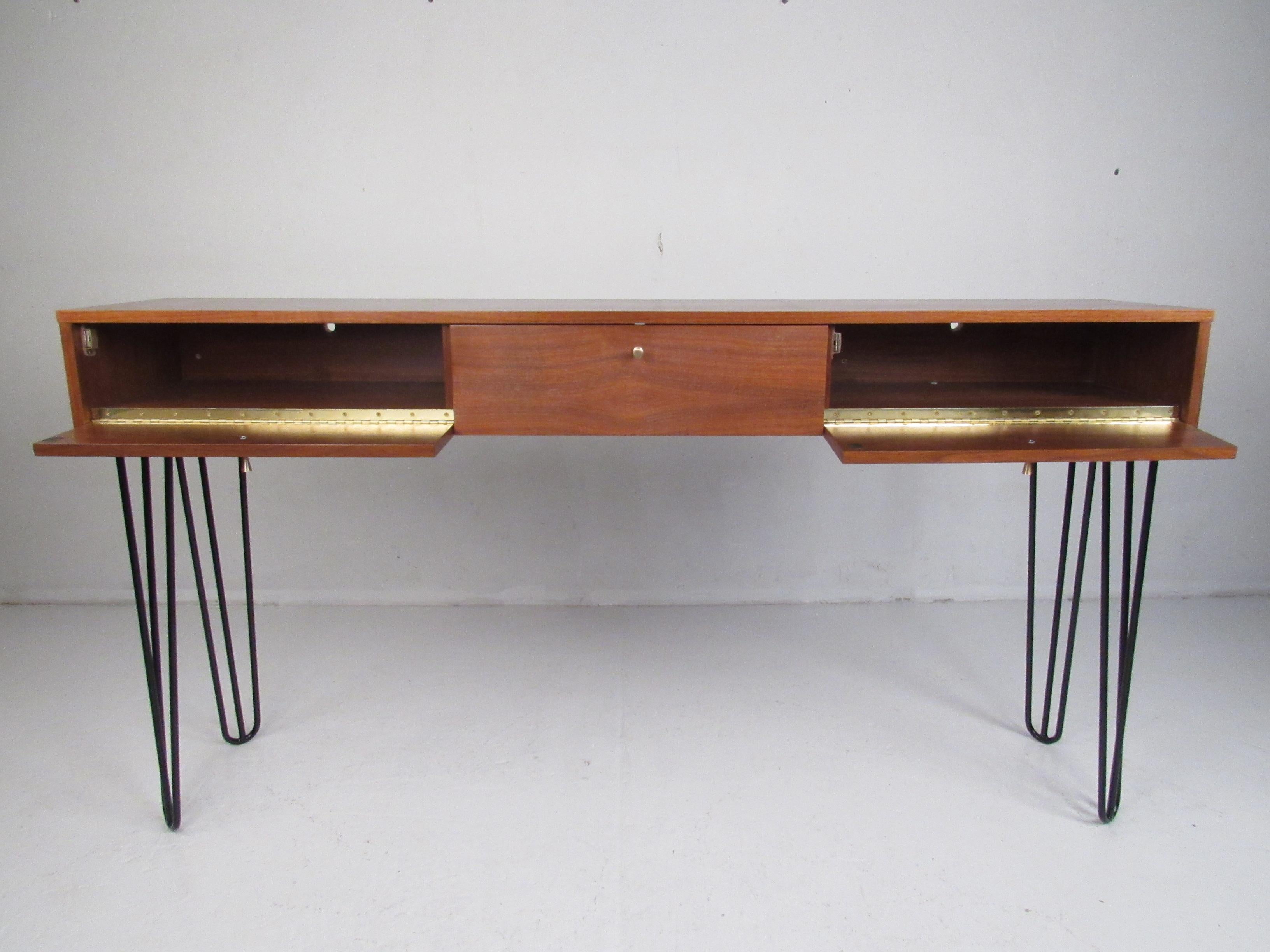 Mid-Century Modern Walnut Console Table or Vanity 2