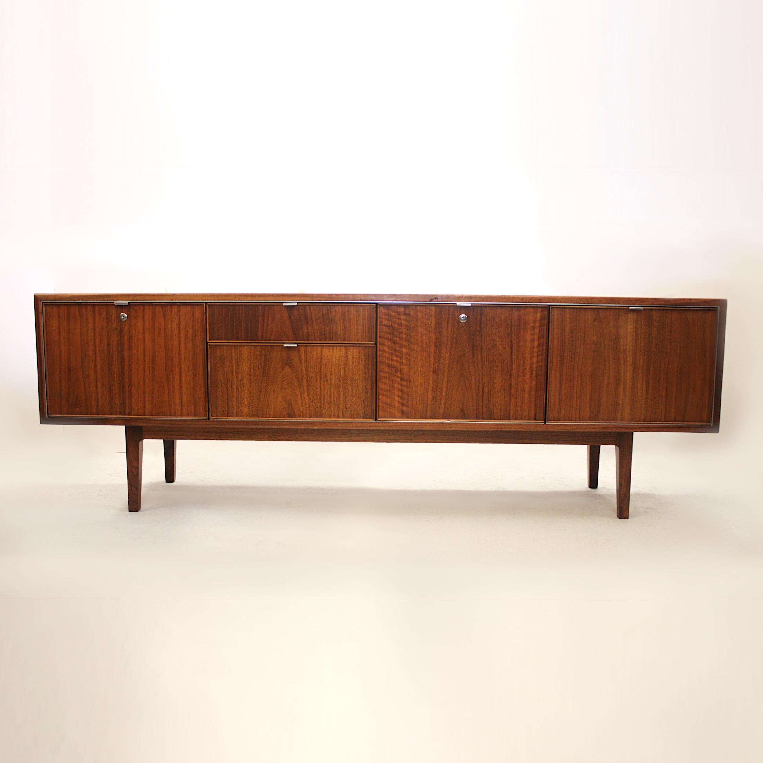 American Mid-Century Modern Walnut Credenza by Stow Davis