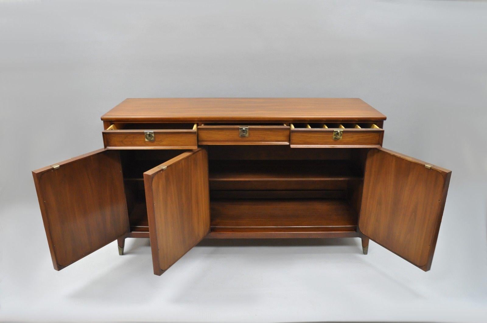 American Mid-Century Modern Walnut Credenza Cabinet Sideboard James Mont White Furniture